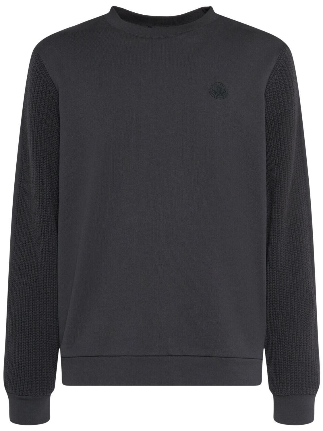 MONCLER $795 Men's Blue Cotton Sweatshirt New S