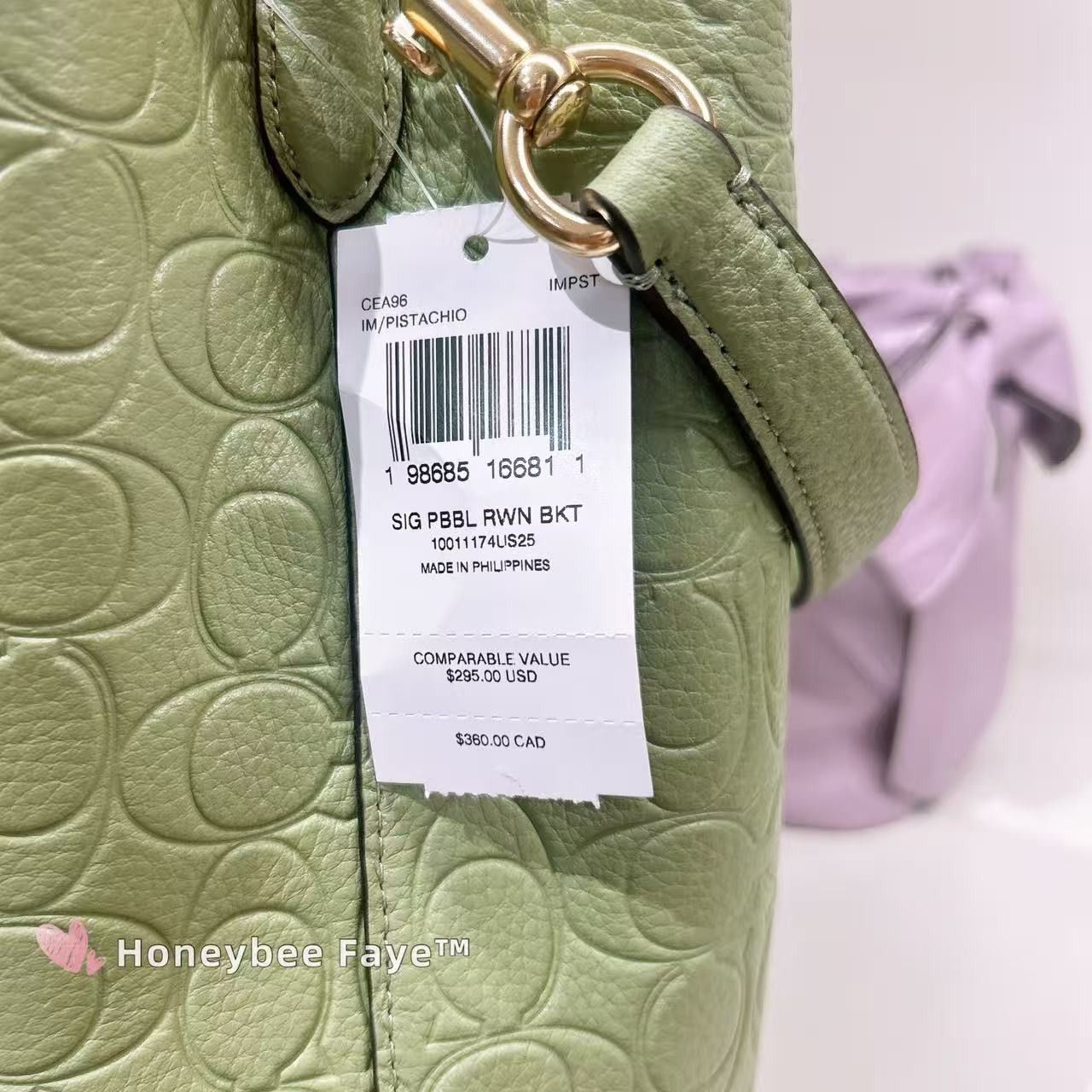 Coach Rowan Bucket Bag In Signature Leather CEA96 Gold/Pistachio Size ONE SIZE - 6 Thumbnail