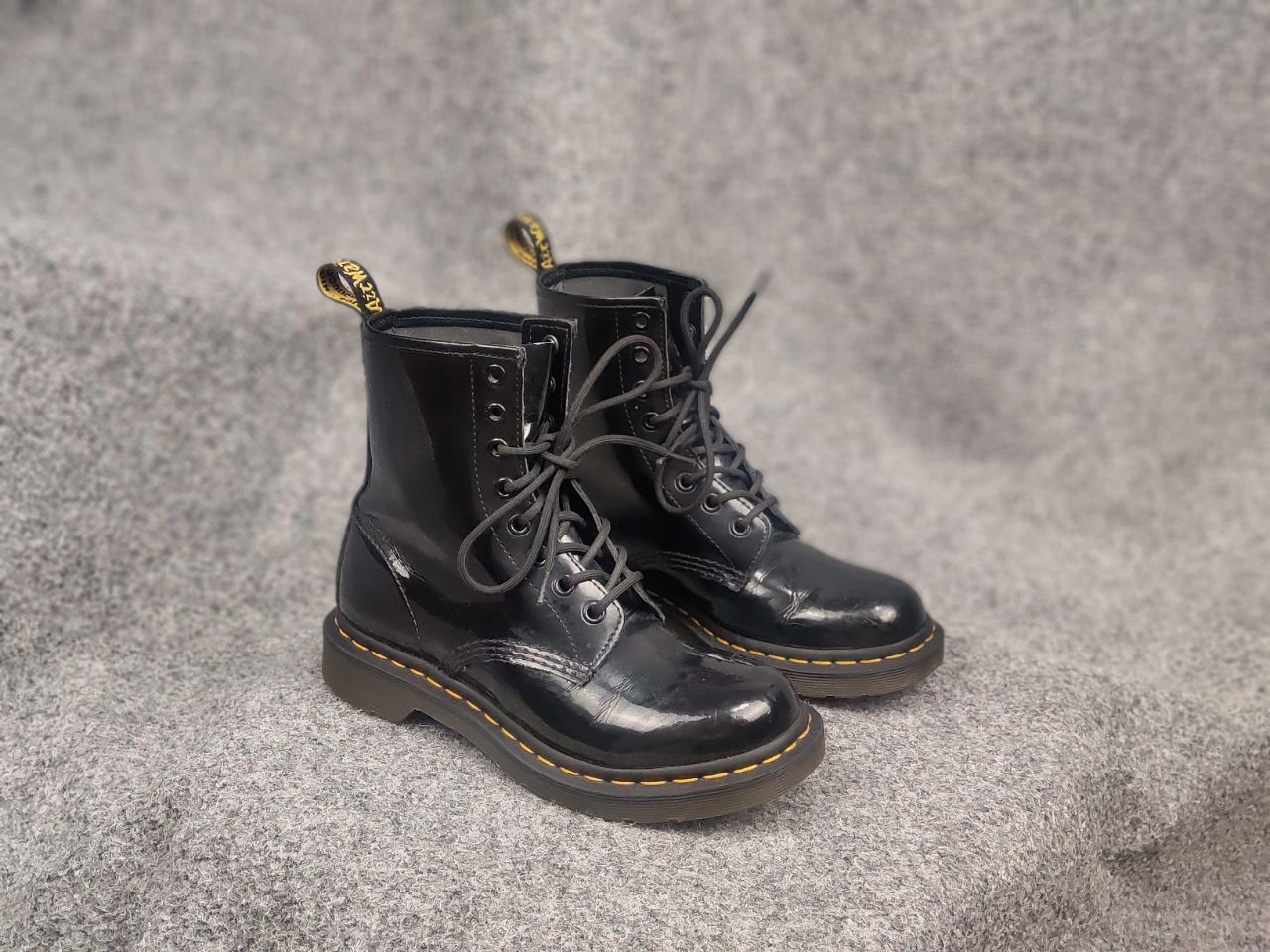 Dr. Martens Dr. Martens 11821 Patent Black Leather Combat lace up Boots Size US 6 / IT 36 - 3 Thumbnail