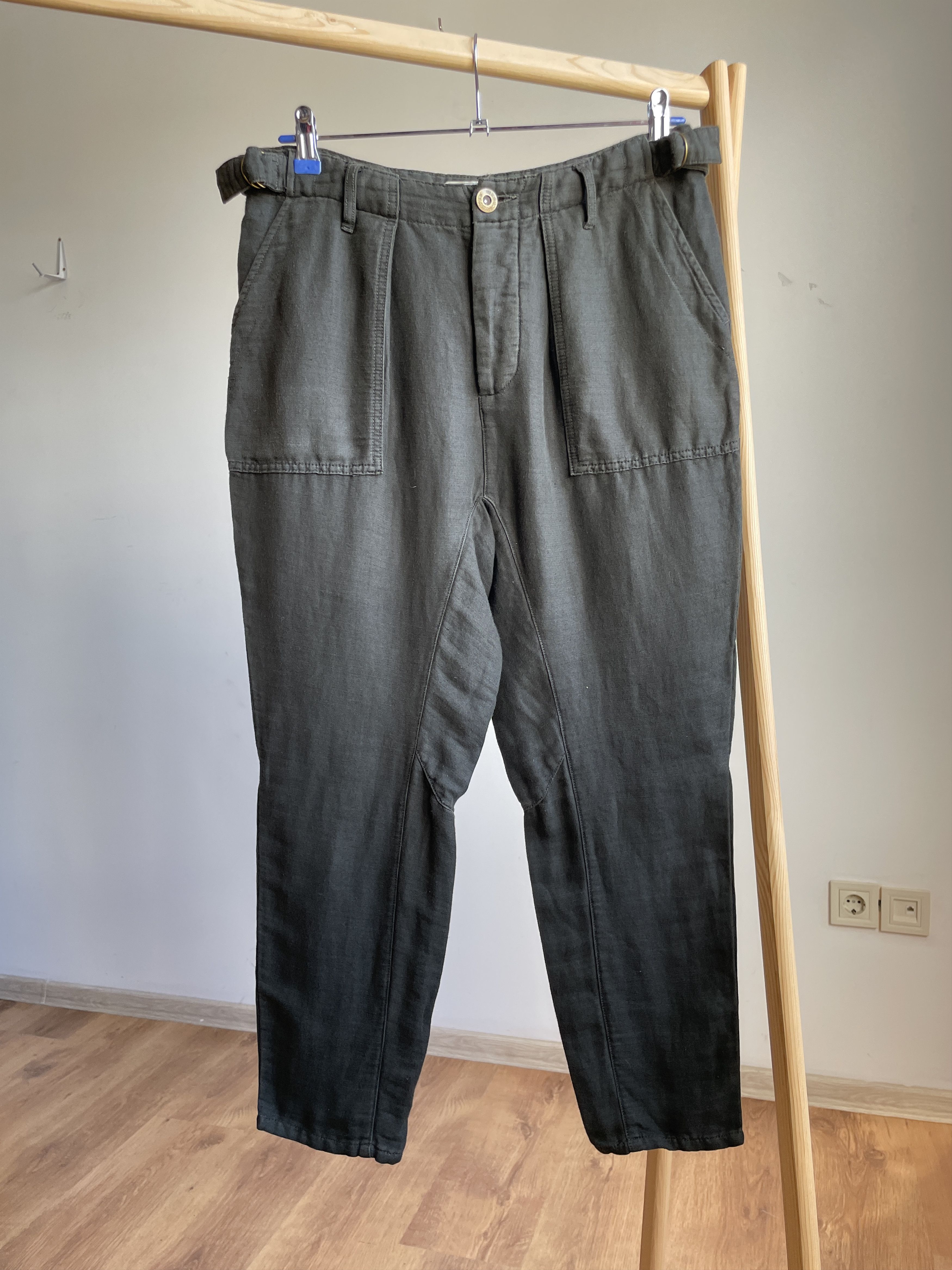 Free People Free People Paperbag Tapered Military Linen Cotton Pants Size 25" / US 0 / IT 36 - 1 Thumbnail