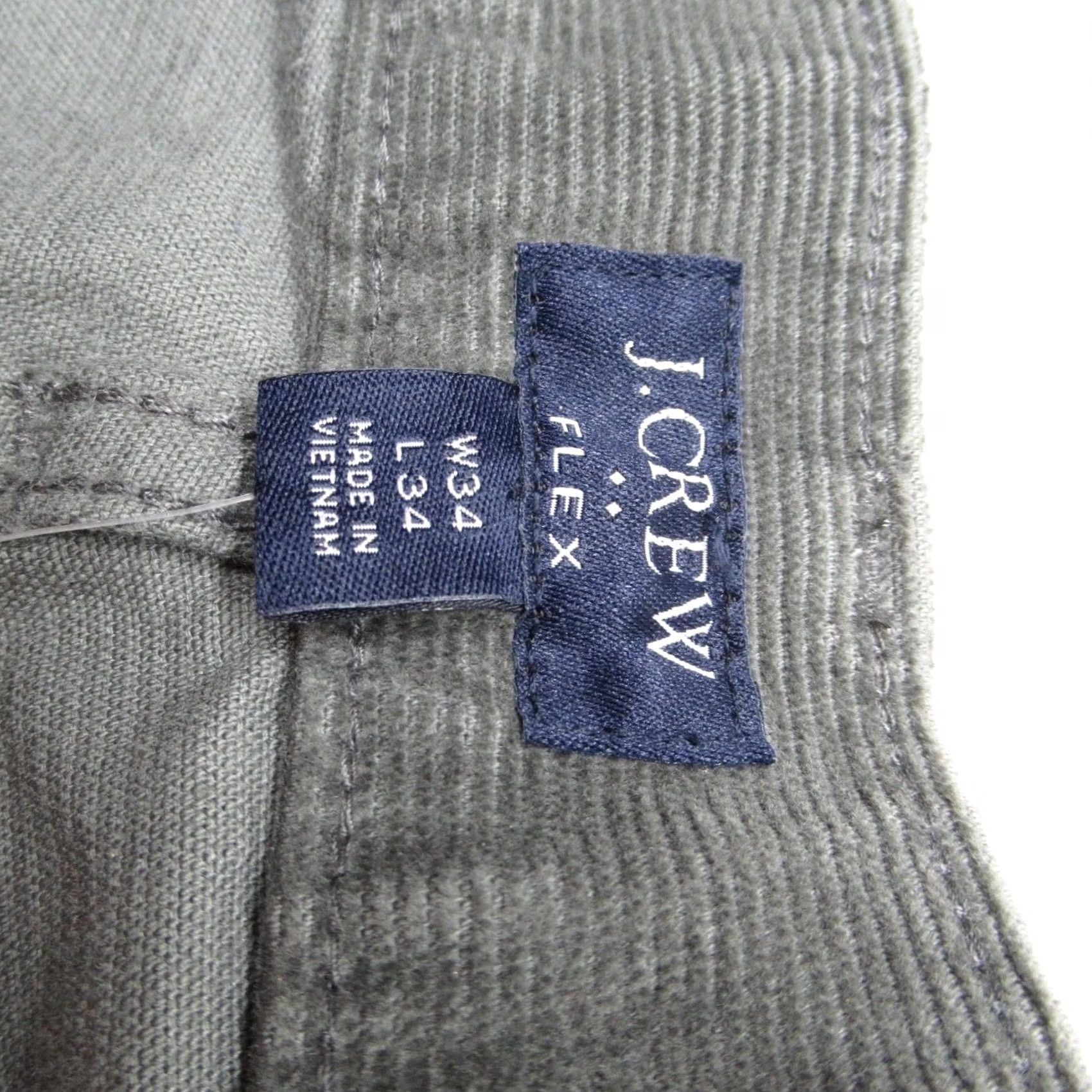 J.Crew J Crew Corduroy Pants Mens 484 Slim Straight 34x33 Gray Green Cords NEW 9.50 Size US 34 / EU 50 - 5 Thumbnail