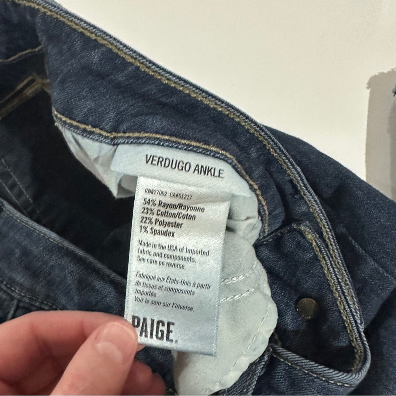 Paige Paige Verdugo Ankle Dark Wash Distressed Skinny Jeans Sz 29 Size 29" - 7 Thumbnail