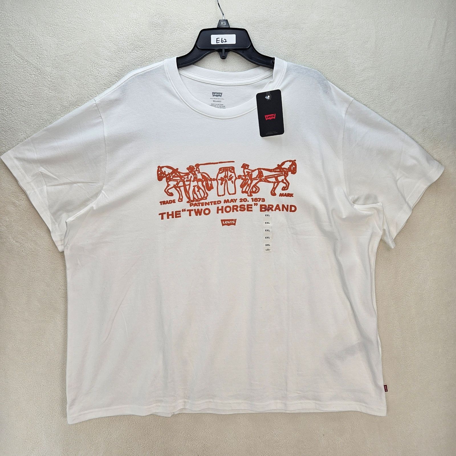 Levi's LEVI'S MEN'S 2XL RELAXED FIT 2 HORSE LOGO WHITE TSHIRT Size US XXL / EU 58 / 5 - 1 Thumbnail