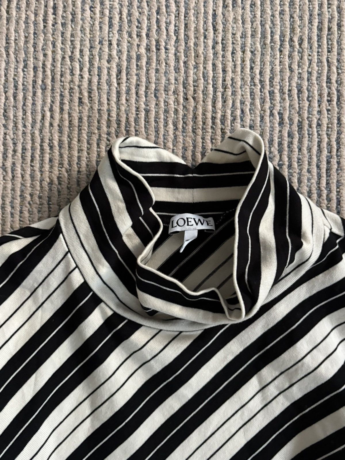 Loewe Anagram Embroidered Contrast Stripe Turtleneck Size M / US 6-8 / IT 42-44 - 3 Thumbnail