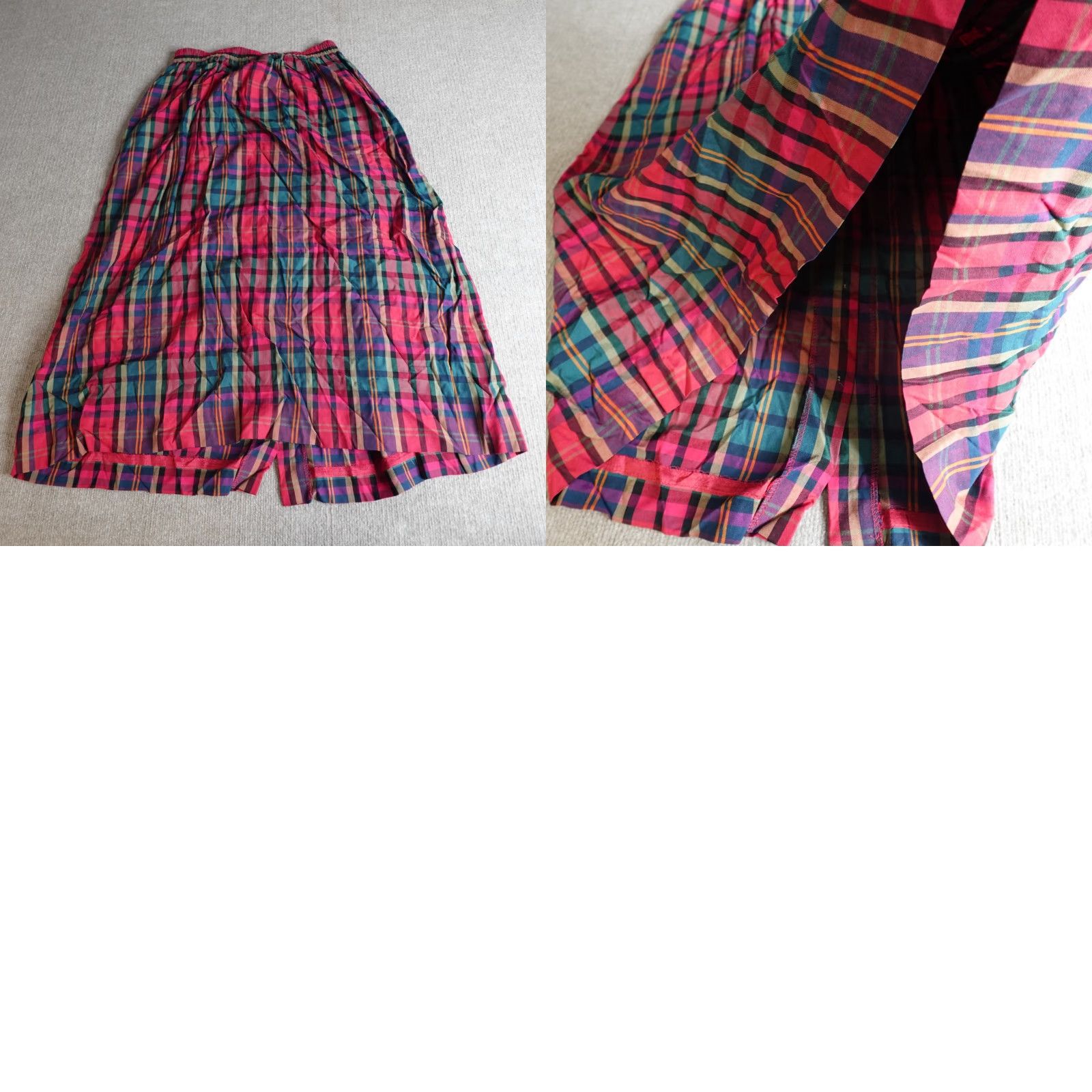 Pendleton VINTAGE Pendleton Skirt Womens Long Plaid Red Rayon 10 Pleated Pockets Made in USA Size 32" / US 10 / IT 46 - 8 Thumbnail