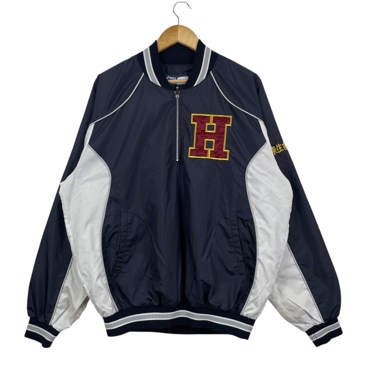 Asics Vintage Japan Baseball Team Half Zip Nylon Jacket Size US XL / EU 56 / 4 - 2 Thumbnail