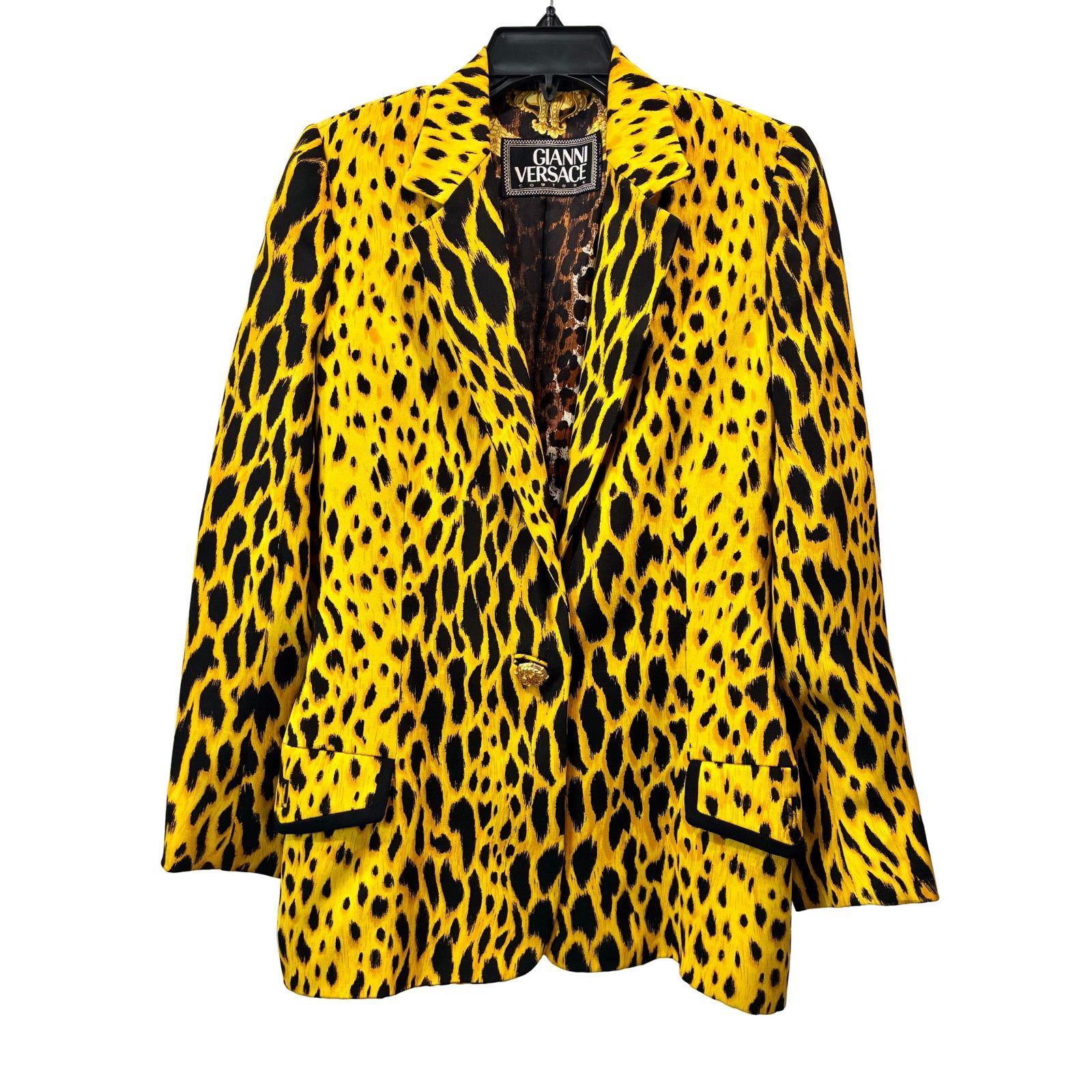 Versace × Vintage Gianni Versace Couture SS1992 Leopard Silk Blazer Size XS / US 0-2 / IT 36-38 - 5 Thumbnail