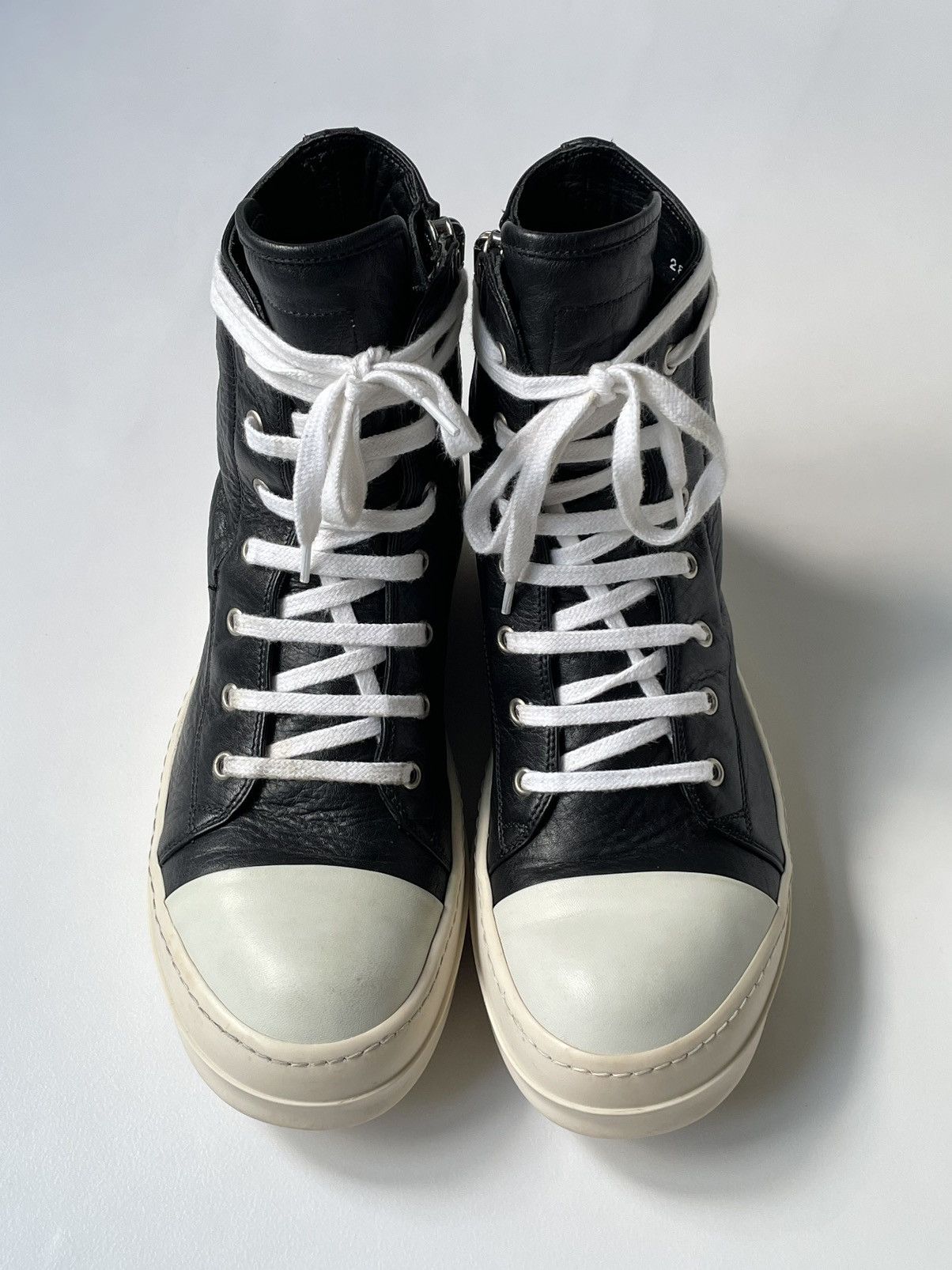 Rick Owens S/S 12 Black/Milk Leather Ramones Sneakers Size US 8 / EU 41 - 10 Thumbnail