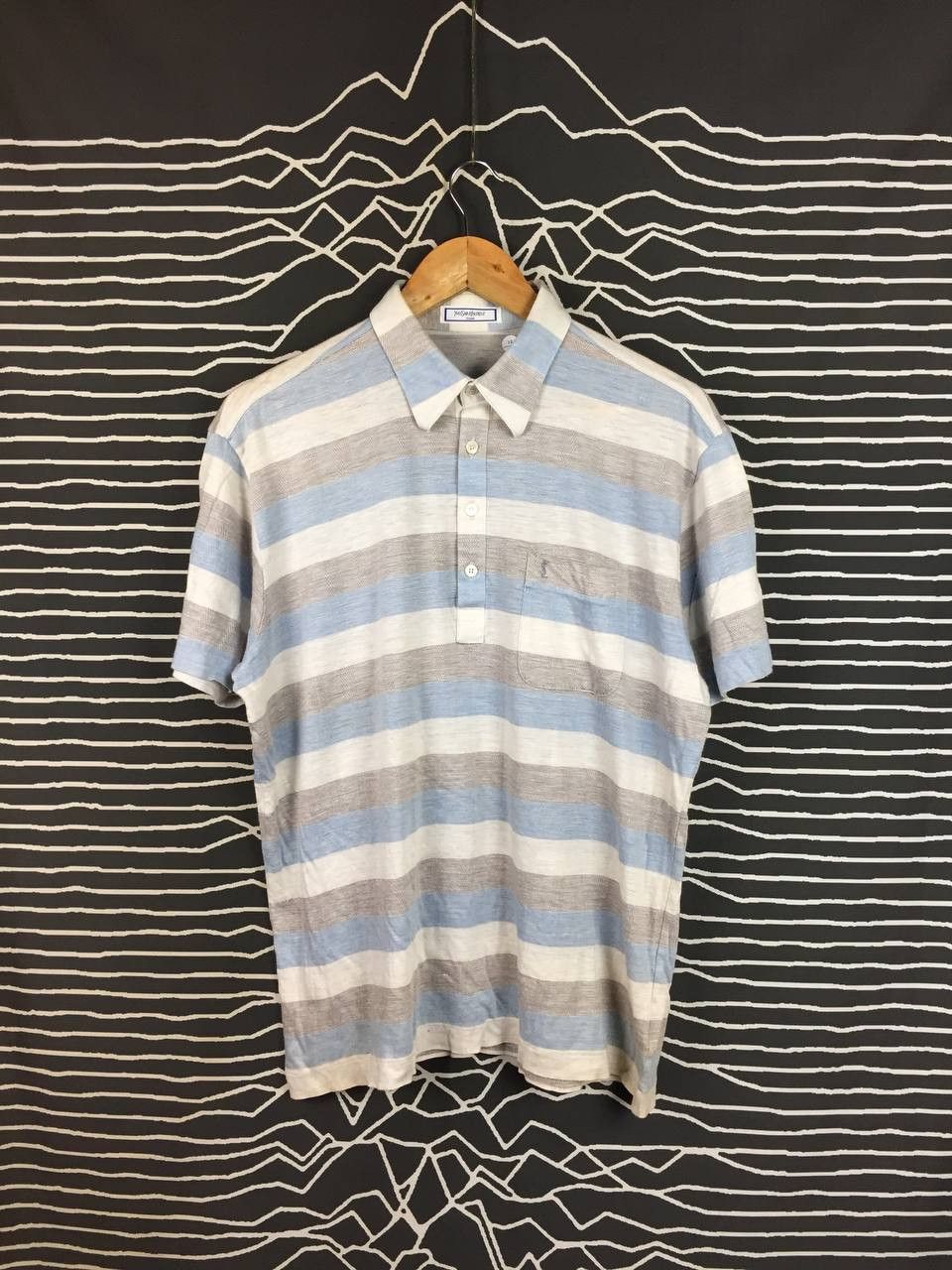Yves Saint Laurent Vtg Yves Saint Laurent Tricots Retro Stripe Knit Polo Shirt Size US L / EU 52-54 / 3 - 2 Thumbnail