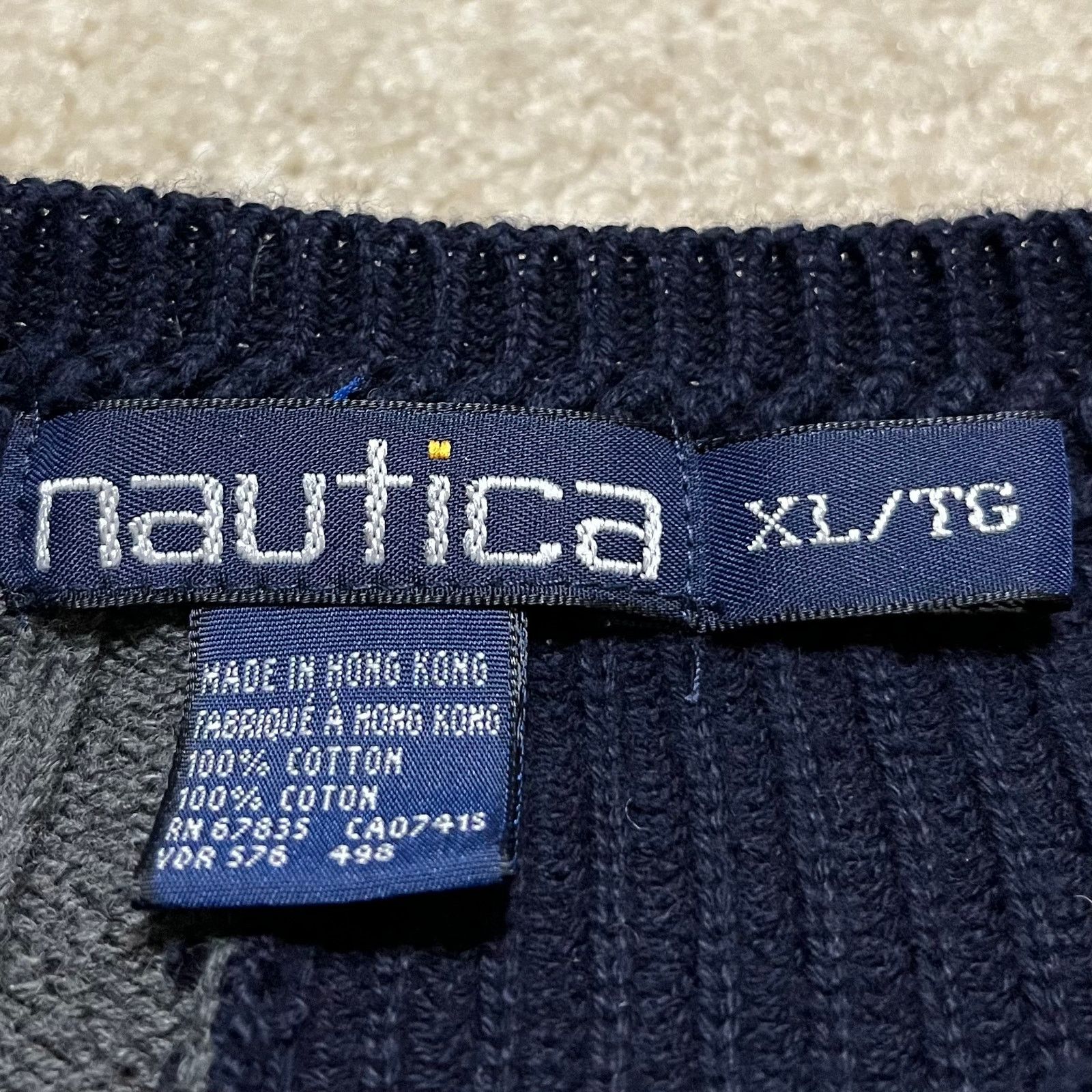 Nautica Vintage Nautica Navy/Red/Green/Yellow/Grey Cable Sweater XL Size US XL / EU 56 / 4 - 3 Thumbnail