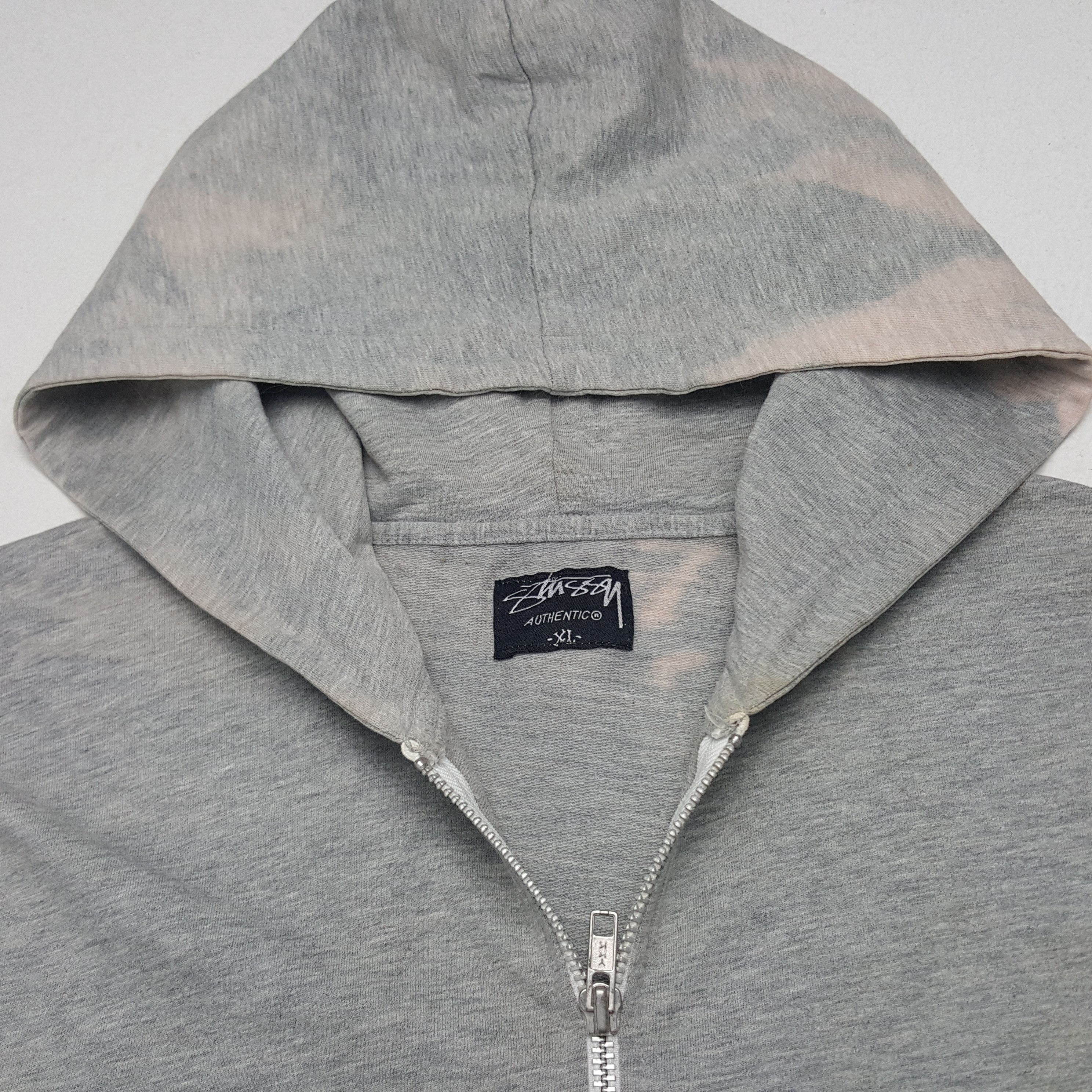 Stussy × Vintage Vintage Stussy USA Acid Wash Zipper Jacket With Hoodies Size US L / EU 52-54 / 3 - 4 Thumbnail