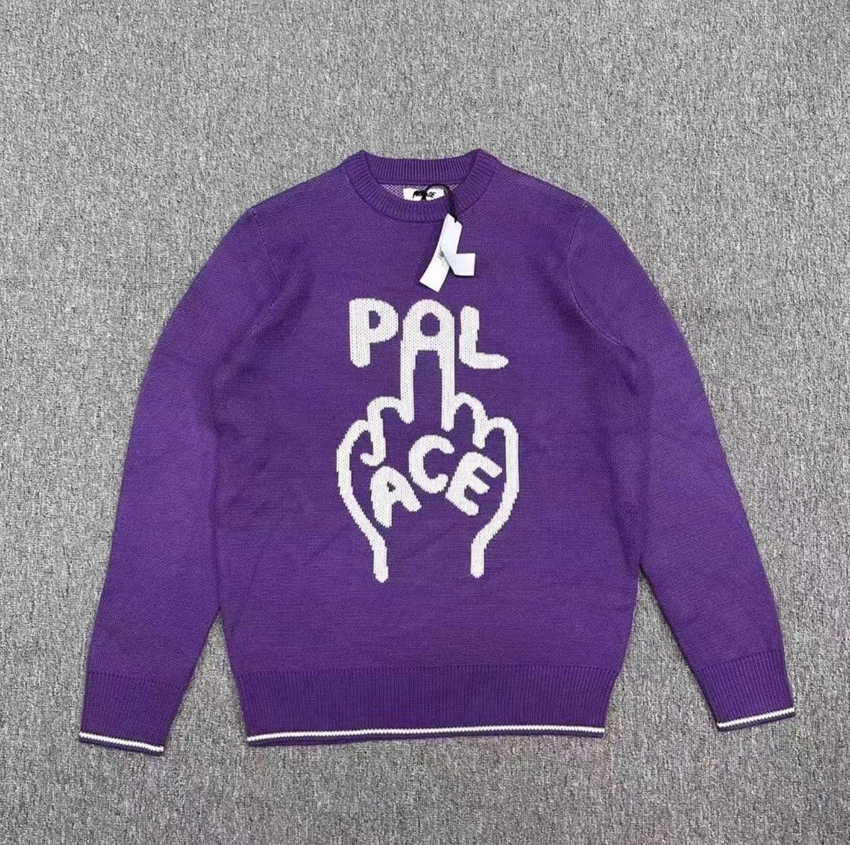 Palace PALACE Middle Finger Wool Crewneck Sweater Size US L / EU 52-54 / 3 - 1 Thumbnail
