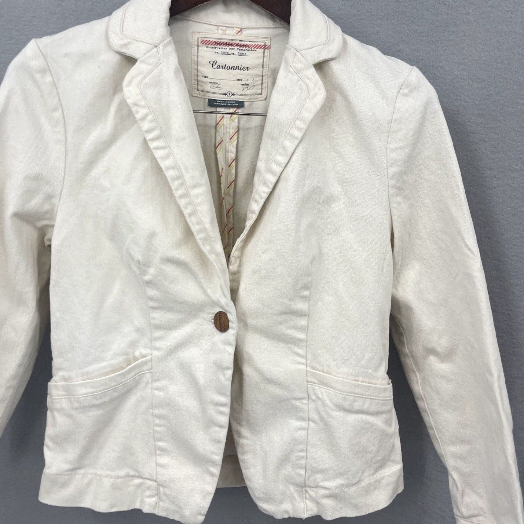 Anthropologie Anthropologie Blazer Knit One-Button Beige Size 2 Womens Size XS / US 0-2 / IT 36-38 - 6 Thumbnail