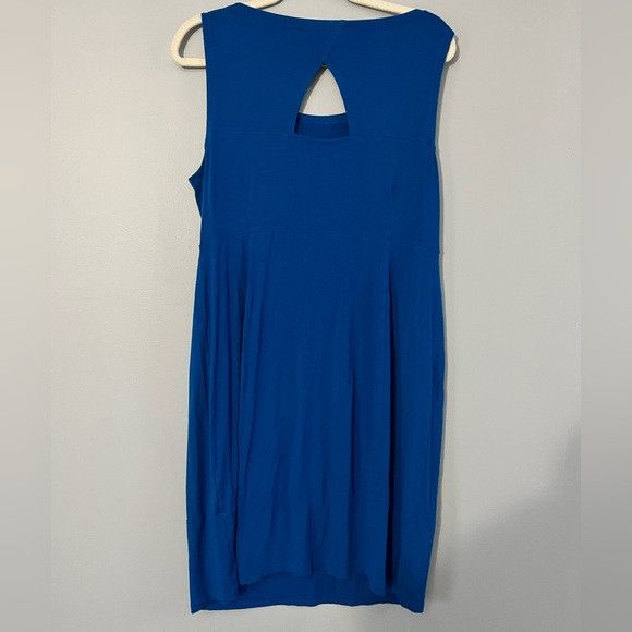 Eileen Fisher Eileen Fisher Cut-Out Oval Dress Stretch Jersey blue Sz XL Size L / US 10 / IT 46 - 3 Thumbnail