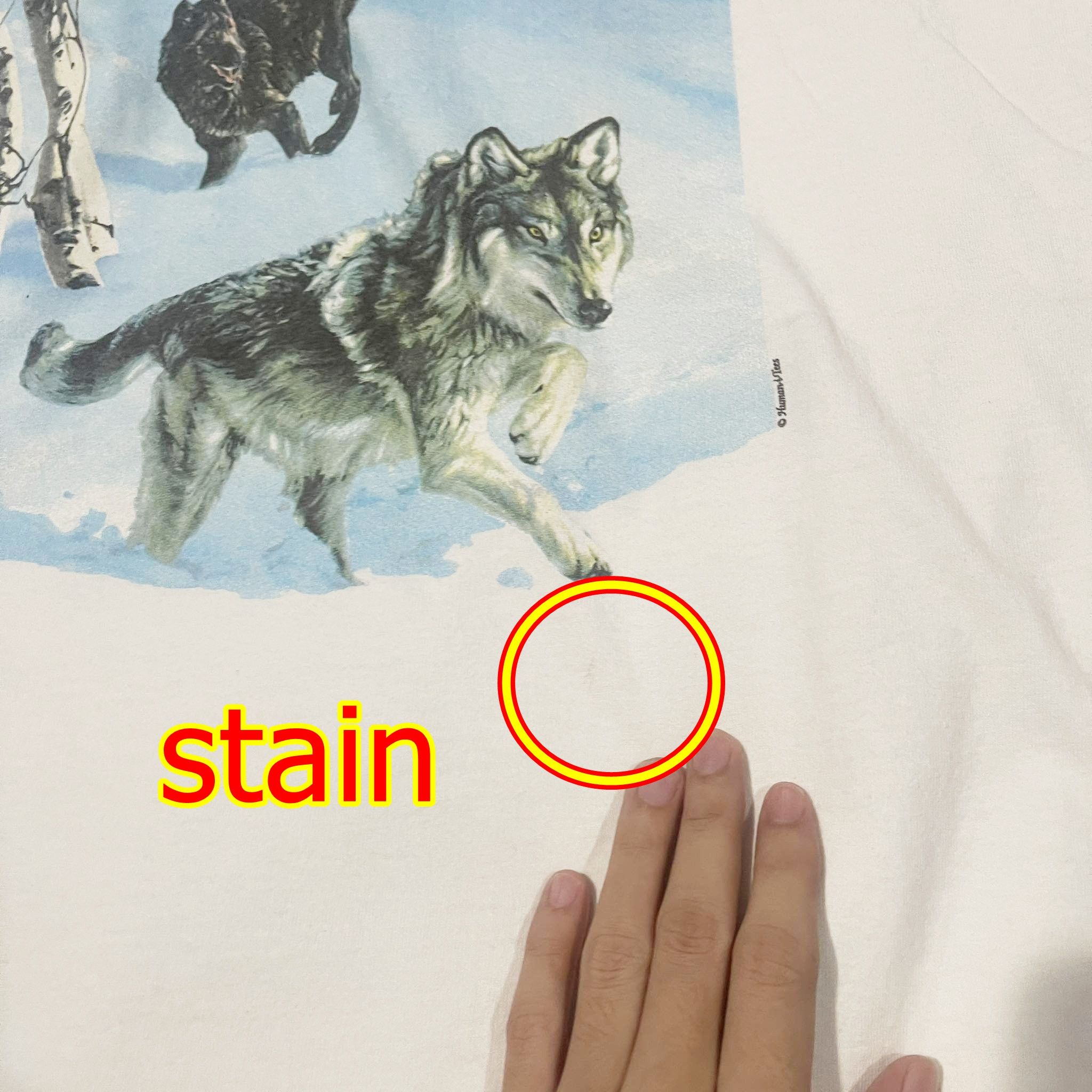 Vintage Vintage 90s Human-I-Tees “Spirit of the Wild” Wolves T-Shirt Size US XXL / EU 58 / 5 - 7 Thumbnail