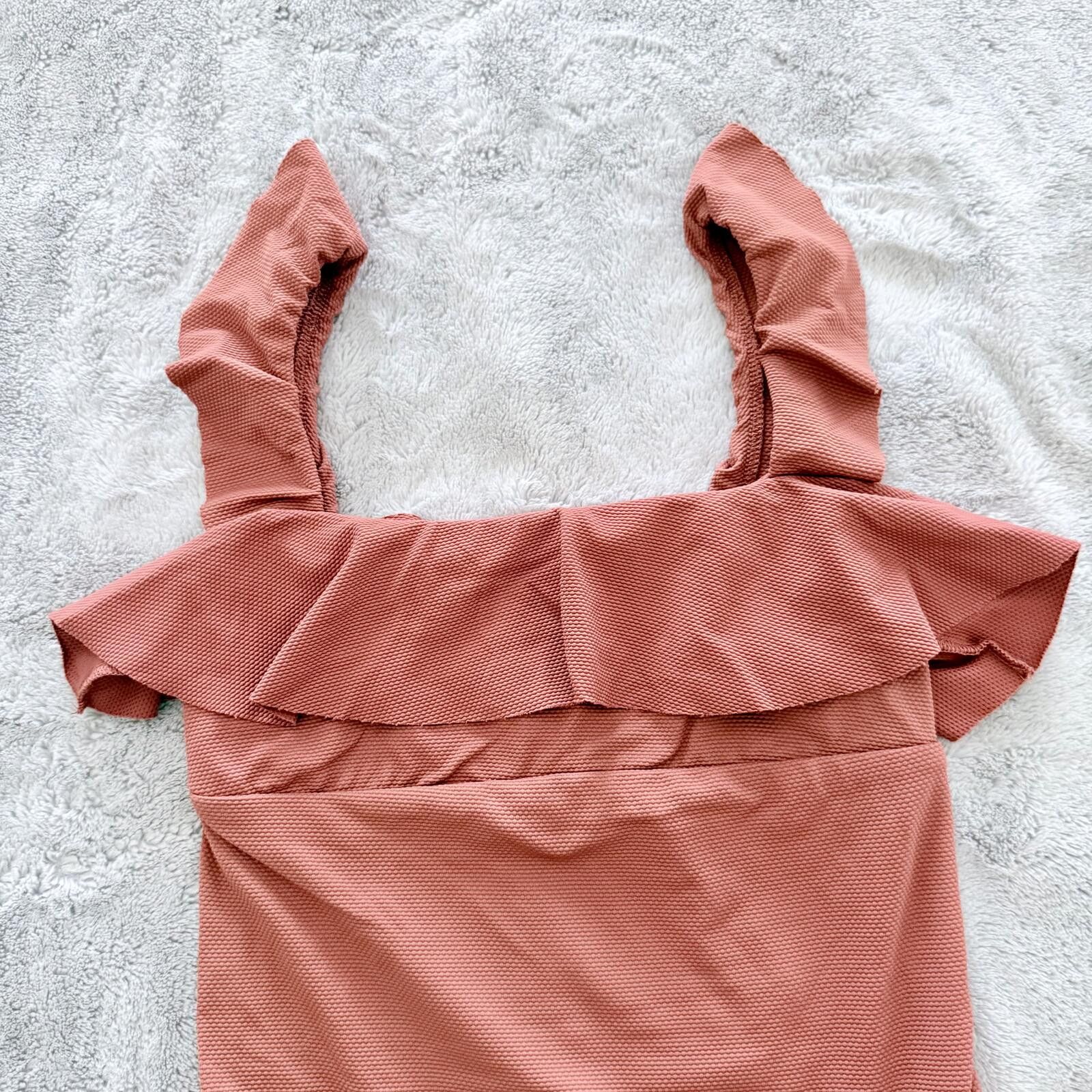 Other Ruffled Shoulder One-Piece Swimsuit Size ONE SIZE - 2 Thumbnail