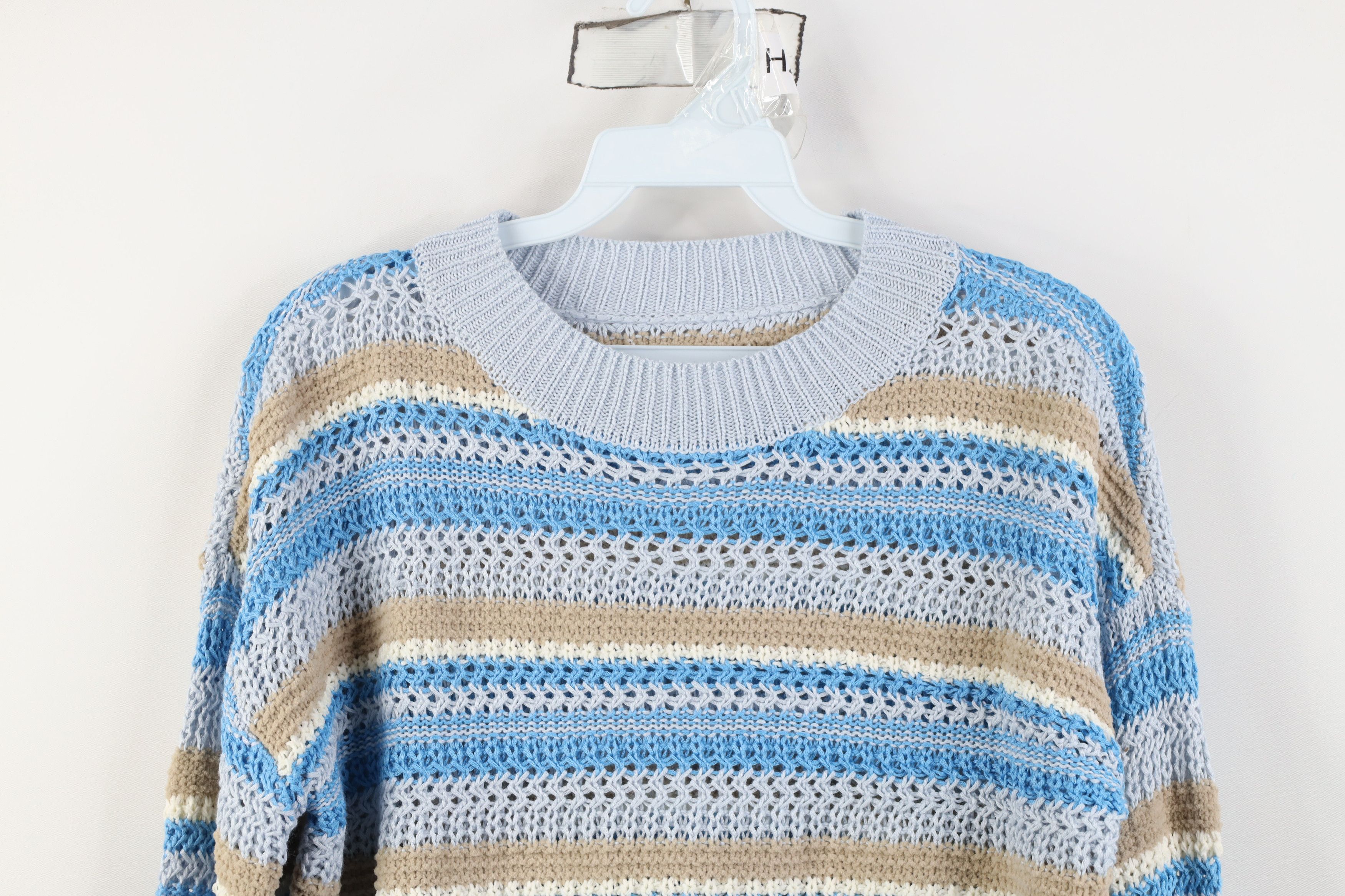 Vintage Vintage 90s Y2K Streetwear Striped Crochet Knit Sweater Size S / US 4 / IT 40 - 2 Thumbnail