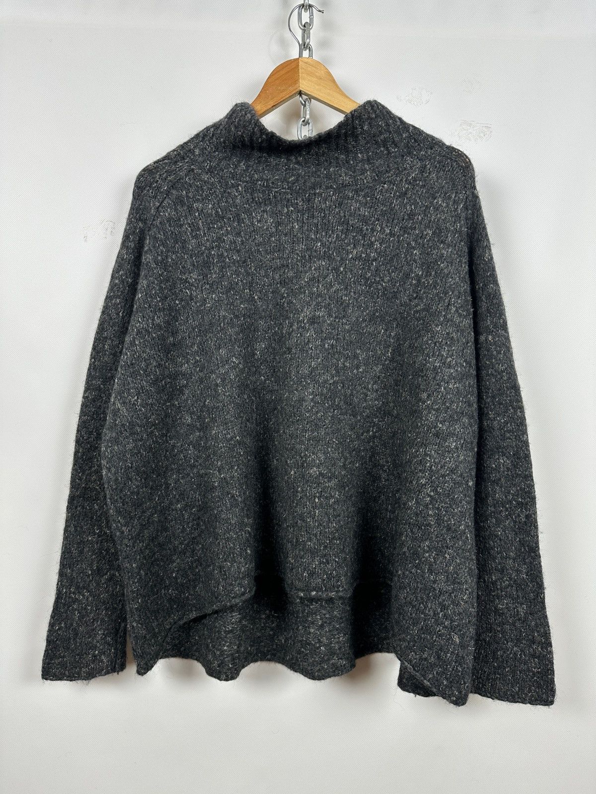 Rundholz Rundholz Wool/Alpaca/Linen Gray Oversized High Neck Sweater Size M / US 6-8 / IT 42-44 - 1 Thumbnail