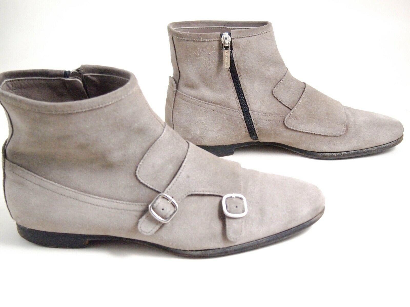 Santoni Santoni Double Monk Boots Gray Suede Mens US 8.5 EU 41.5 Size US 8.5 / EU 41-42 - 6 Thumbnail