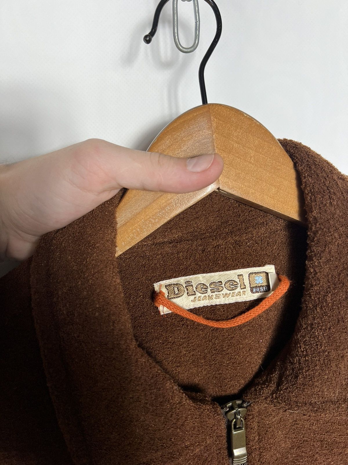 Vintage 90s Diesel Terry Cotton Teddy Jacket Bomber
