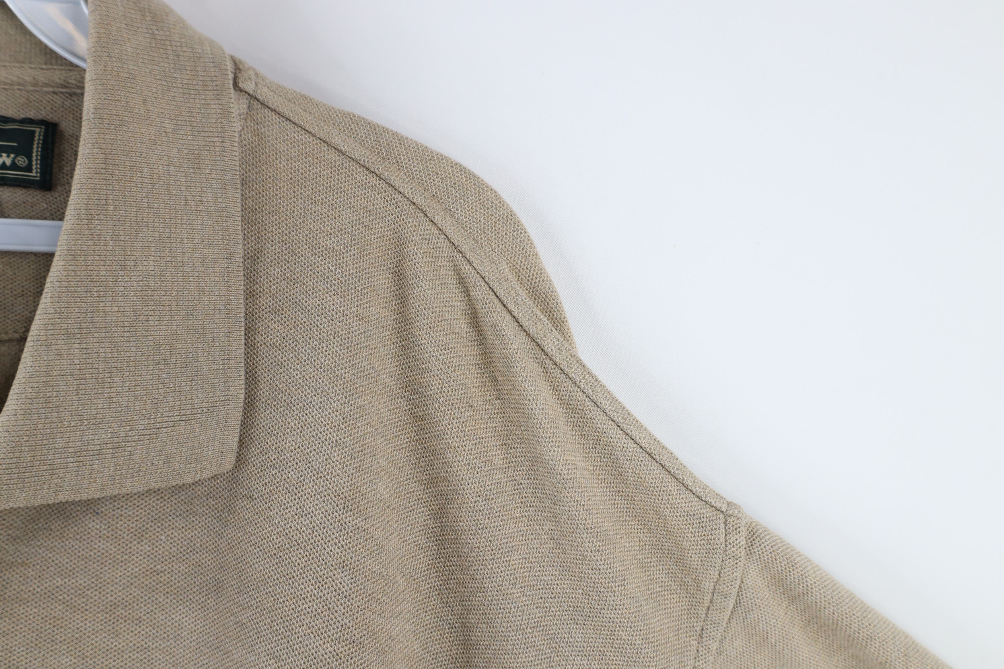 Vintage Vintage 90s Streetwear Blank Pique Cotton Polo Shirt Beige Size US XL / EU 56 / 4 - 5 Thumbnail