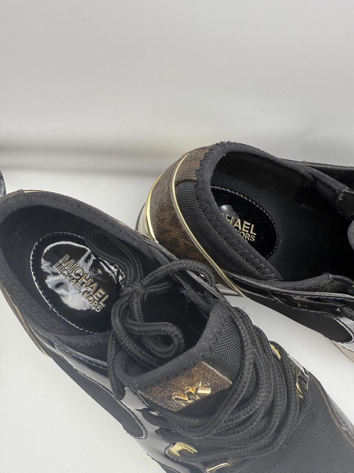 Michael Kors Michael Kors Women's Black and Gold Wedge Sneakers 8.5 Size US 8.5 / IT 38.5 - 5 Thumbnail
