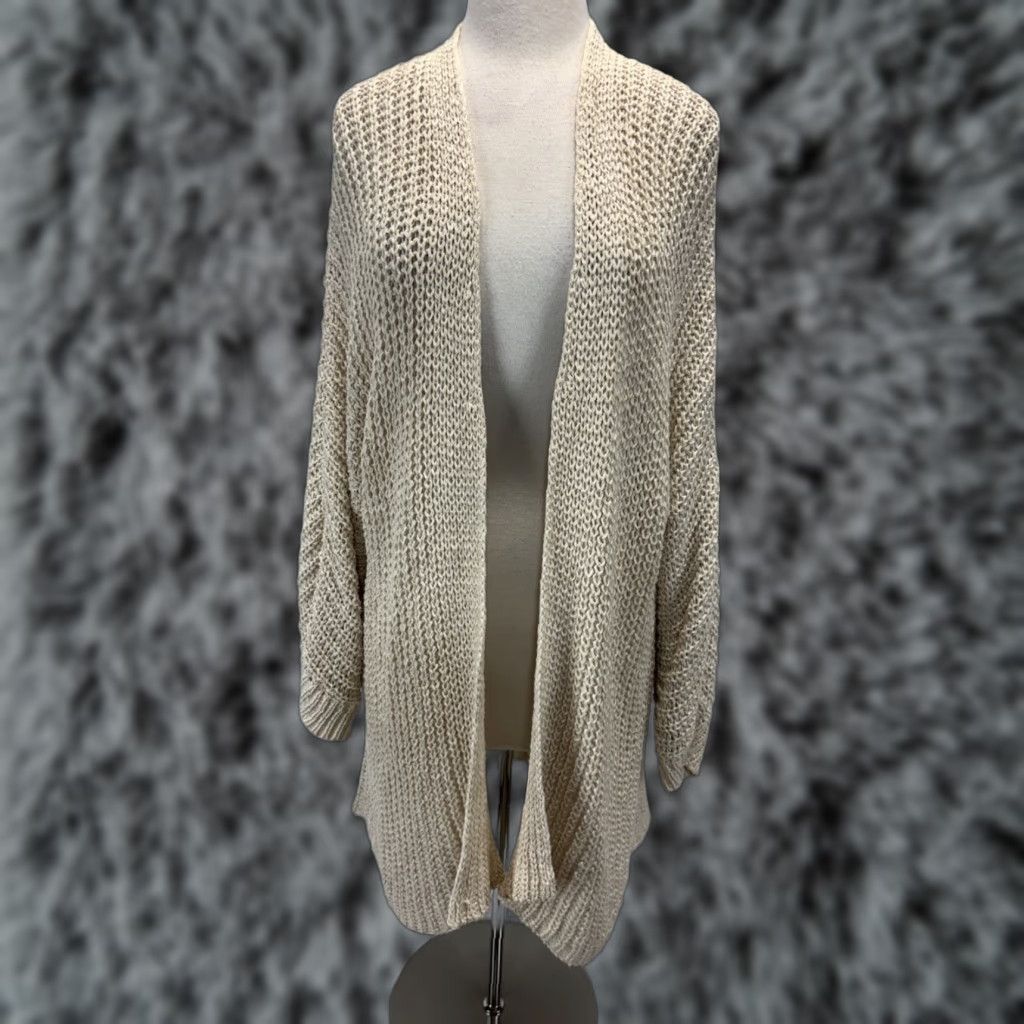 Eileen Fisher EILEEN FISHER Cardigan Women’s Adult XL Ivory Loose Knit Open Coastal Sweater Size XL / US 12-14 / IT 48-50 - 1 Thumbnail