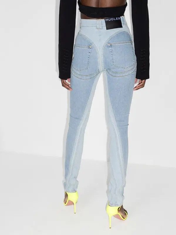 Mugler MUGLER High-Rise Panelled Skinny Jeans Size 26" / US 2 / IT 38 - 3 Thumbnail