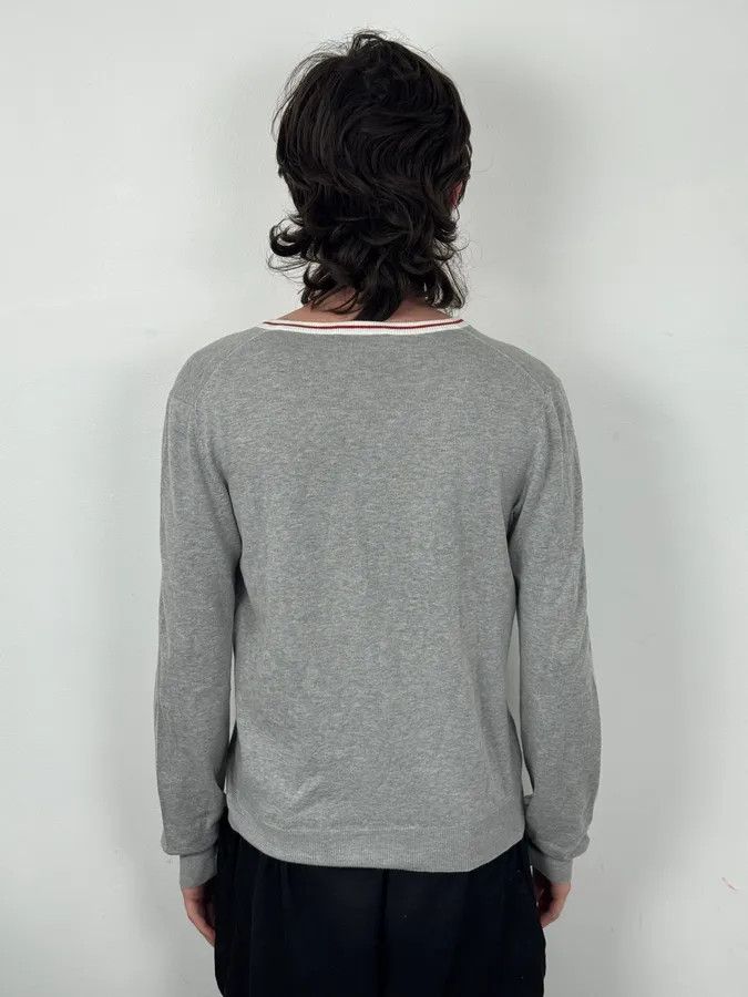 Prada SS2007 Prada Grey V-Neck Contrast Trim Sweater Size M / US 6-8 / IT 42-44 - 3 Thumbnail