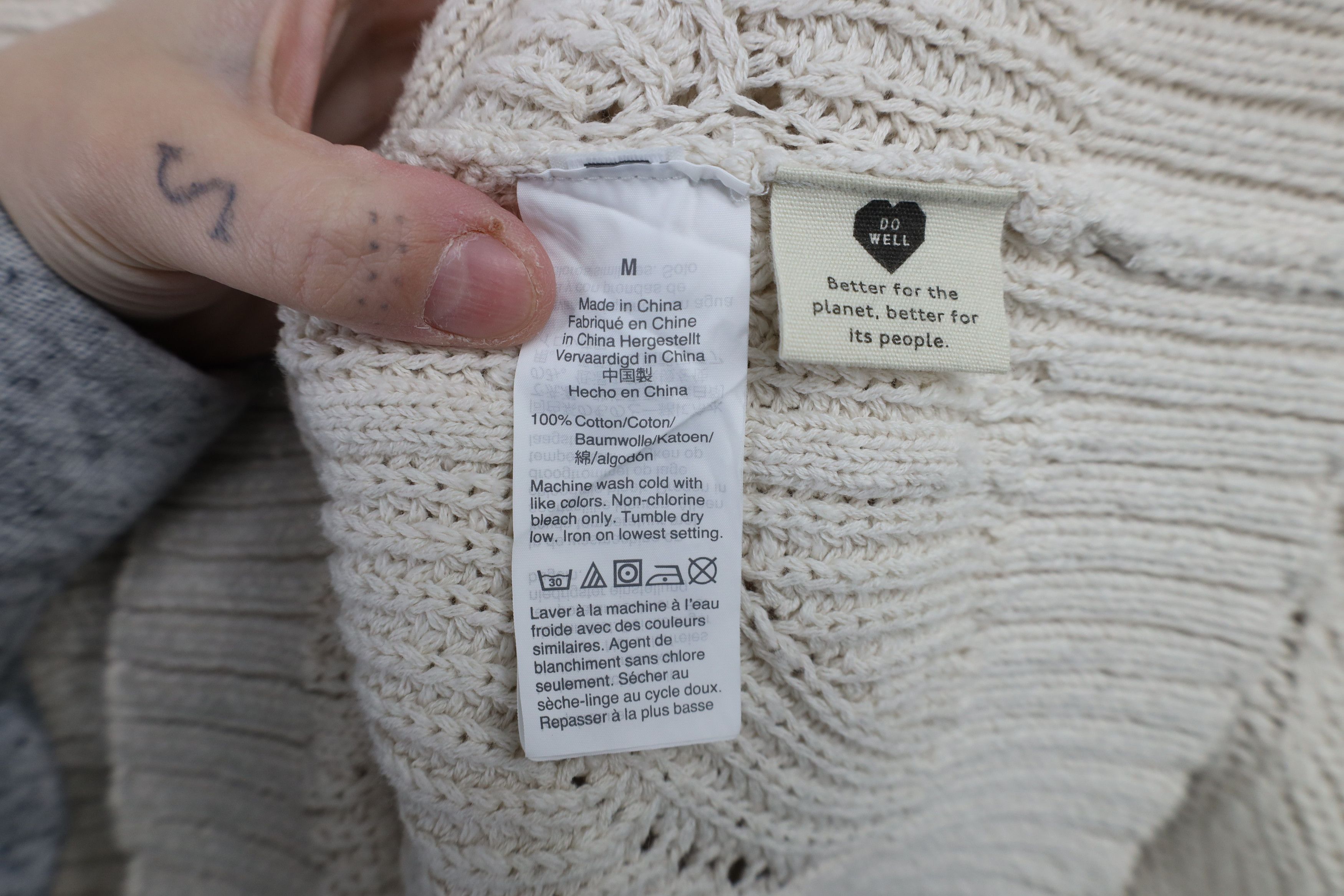 Madewell × Vintage Madewell Cotton Knit Hillview Cardigan Sweater Beige Size M / US 6-8 / IT 42-44 - 8 Thumbnail