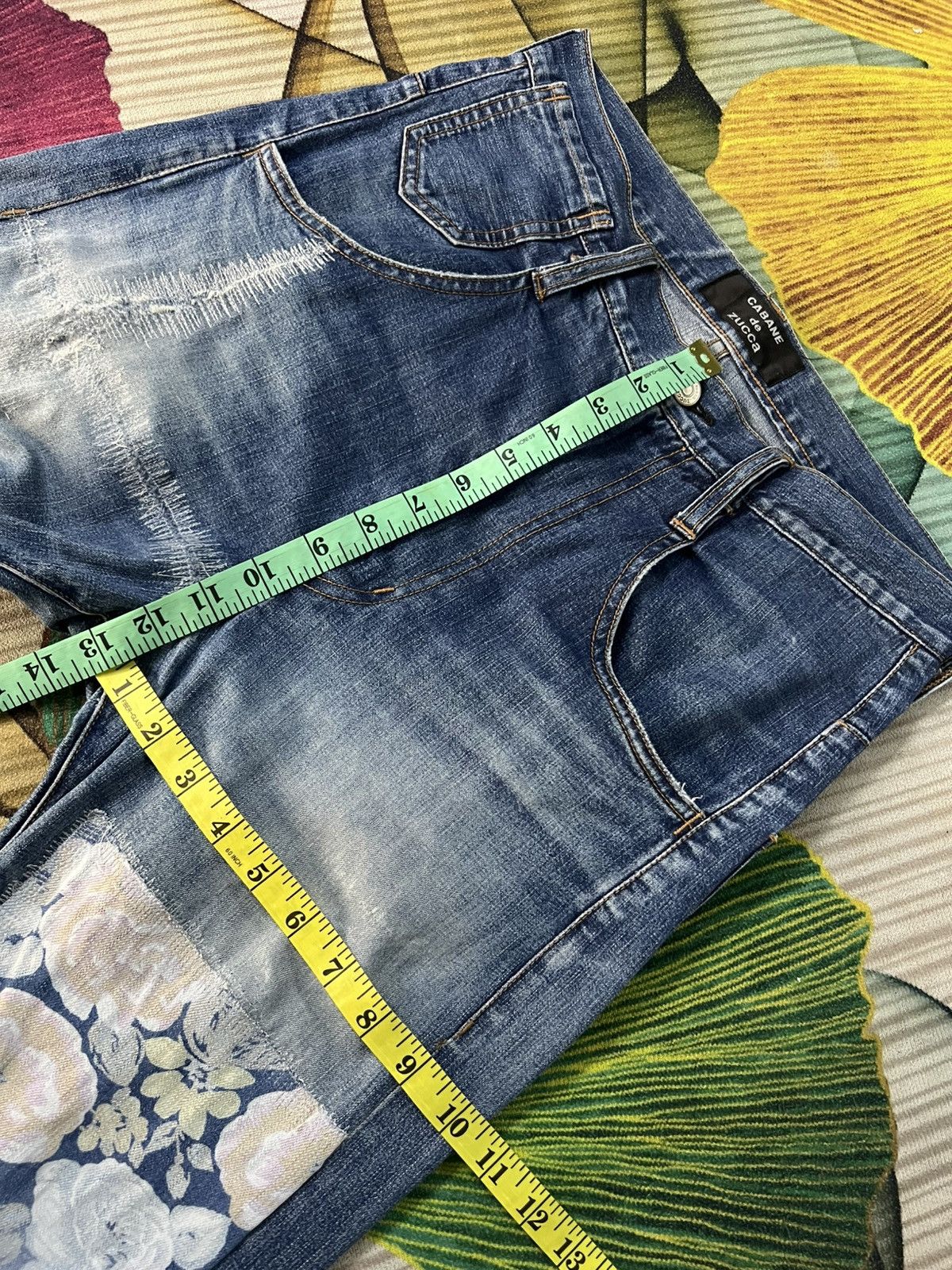 CABANE de ZUCCa Vintage Cabane De Zucca Patchwork Selvedge Mud Wash Jean Size US 30 / EU 46 - 5 Thumbnail