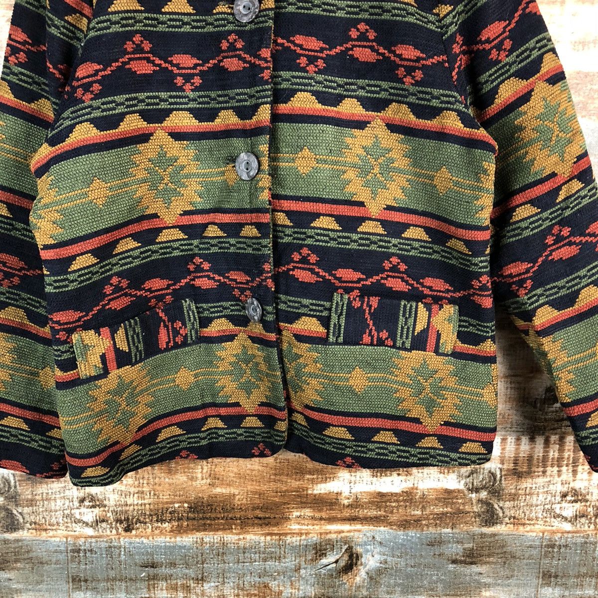 Homespun Knitwear × Japanese Brand TS Collection Green Knitwear art jacket vintage #A2480 Size S / US 4 / IT 40 - 6 Thumbnail