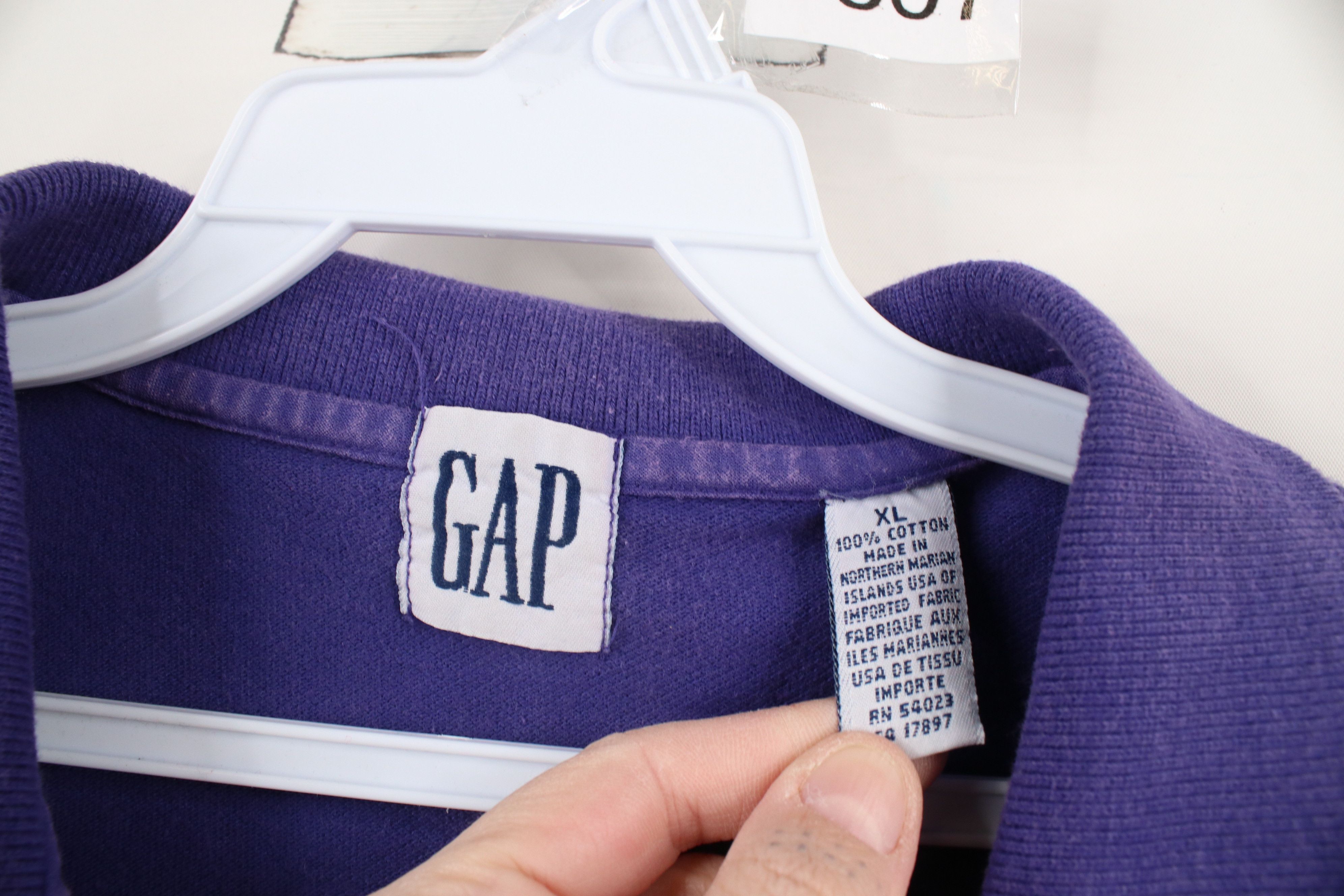 Gap × Vintage Vintage 90s Gap Baggy Fit Collared Polo Shirt Purple Cotton Size US XL / EU 56 / 4 - 5 Thumbnail