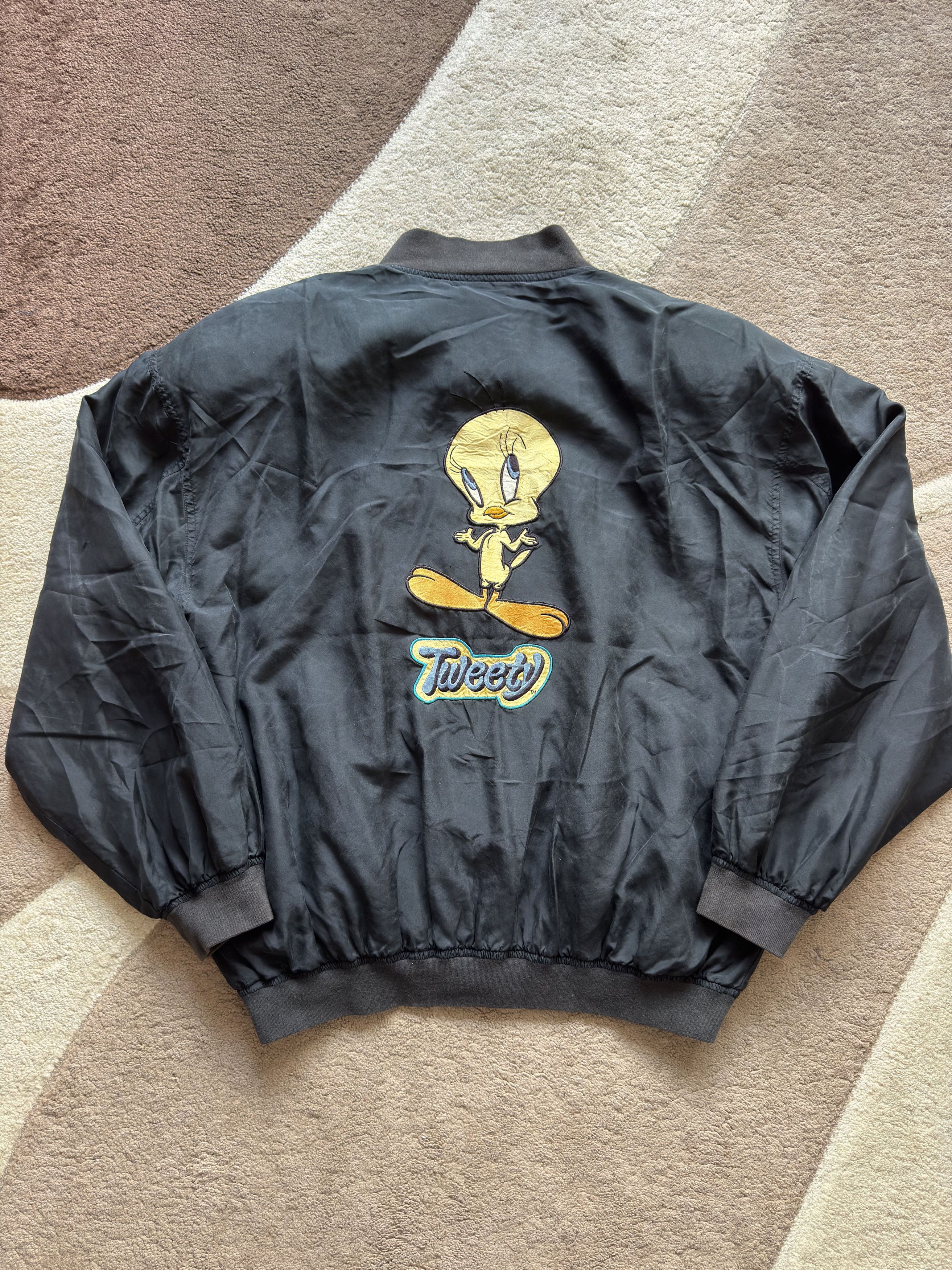 Cartoon Network Vintage 90s 1993 Tweety Looney Tunes USA Bomber Jacket Size US L / EU 52-54 / 3 - 1 Thumbnail
