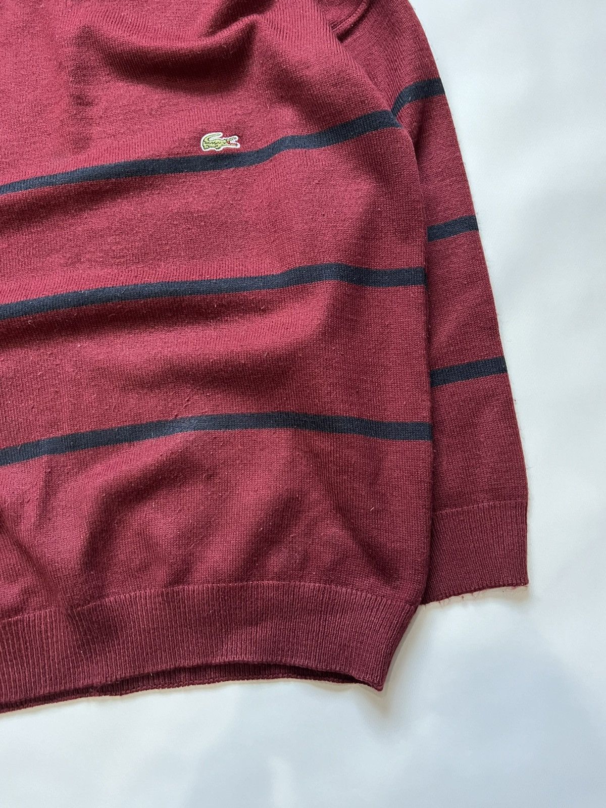 Lacoste Vintage 90’s Lacoste Red Striped Sweater Size US L / EU 52-54 / 3 - 2 Thumbnail