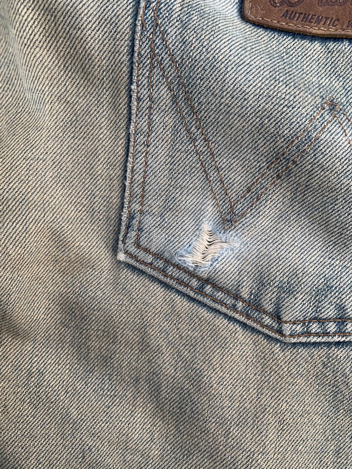 Kapital VINTAGE WRANGLER SELVEDGE BAGGY RUSTY DISTRESSED DENIM Size US 30 / EU 46 - 21 Thumbnail
