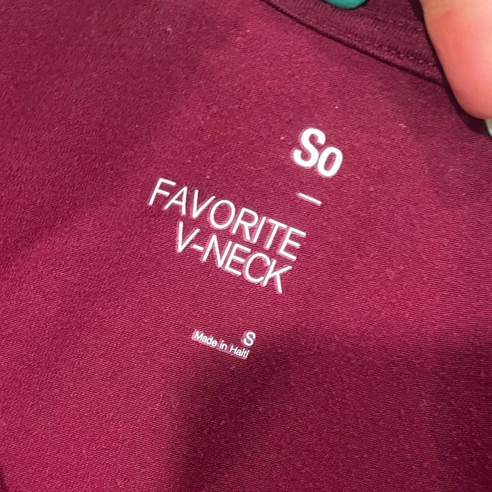 Vintage So Favorite V-Neck Top Long Sleeve Jersey Knit Stretch Sz S Size S / US 4 / IT 40 - 2 Thumbnail