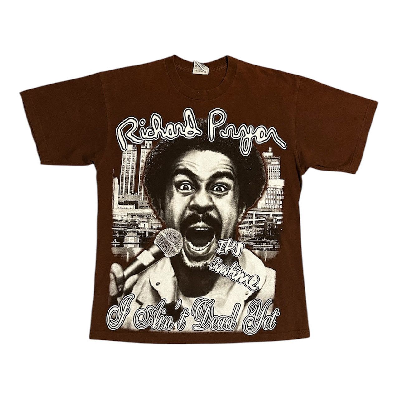 Vintage Vintage Richard Pryor Brown T-Shirt Size US XL / EU 56 / 4 - 1 Thumbnail