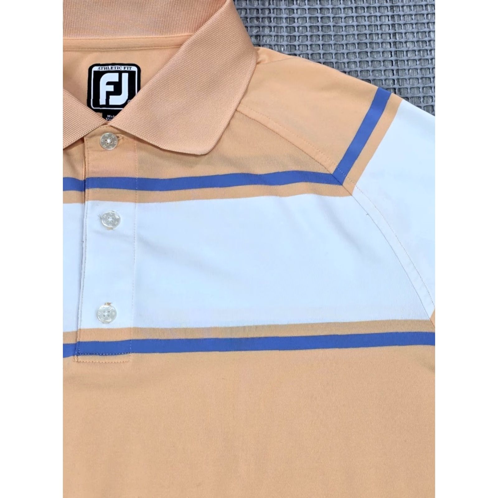 Footjoy FootJoy FJ Mens L Short Sleeve Peach White Performance Golf Polo Shirt Athletic Size US L / EU 52-54 / 3 - 3 Thumbnail