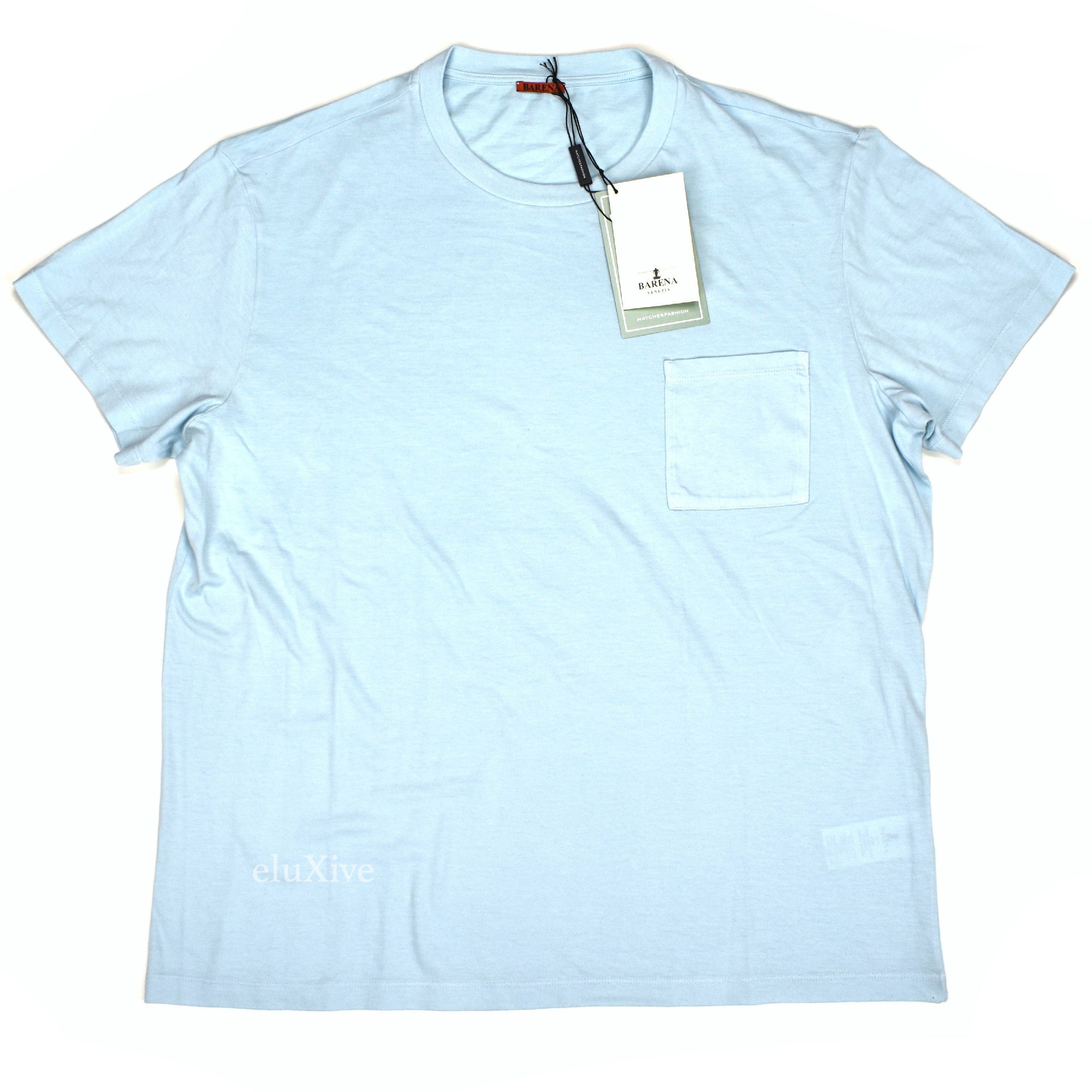 Barena Barena Light Blue Cotton Pocket T-Shirt Size US XXL / EU 58 / 5 - 1 Preview