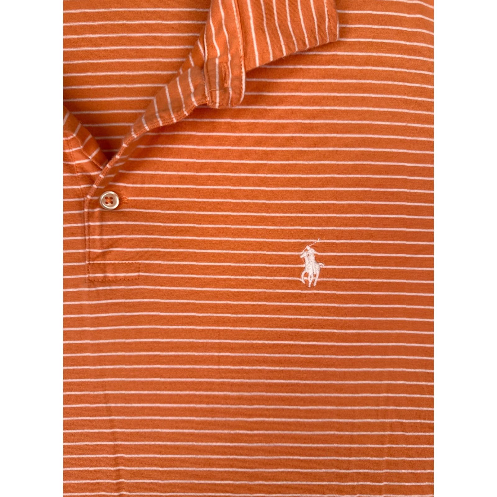 Ralph Lauren Polo Ralph Lauren Shirt Men XL Orange Stripe 100% Pima Cotton Golfer Size US XL / EU 56 / 4 - 6 Thumbnail