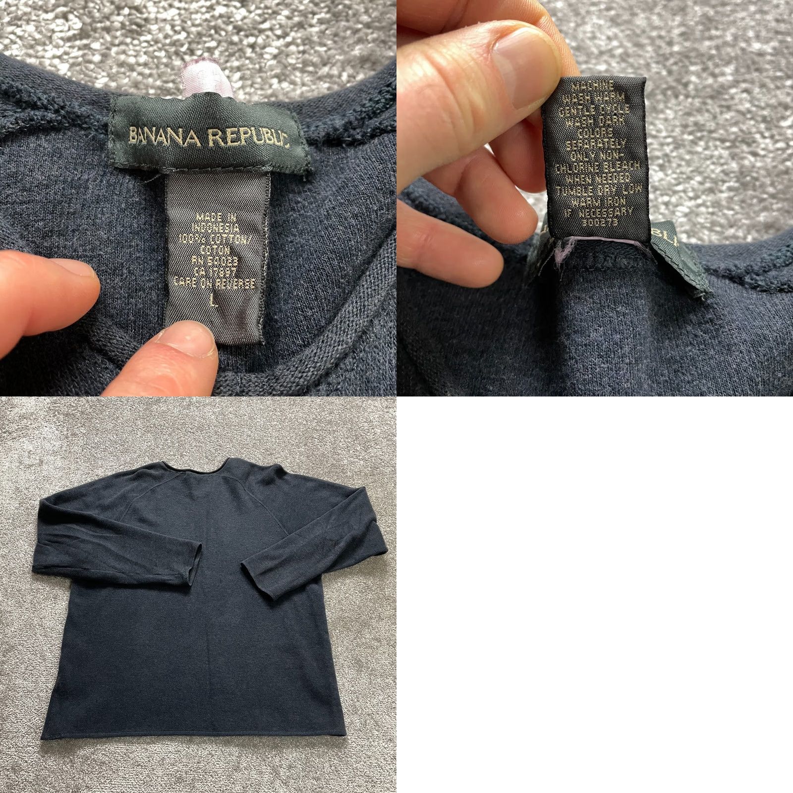 Banana Republic Banana Republic Sweater Mens Large Navy Blue Pullover Cotton Solid Sweatshirt Size US L / EU 52-54 / 3 - 8 Thumbnail