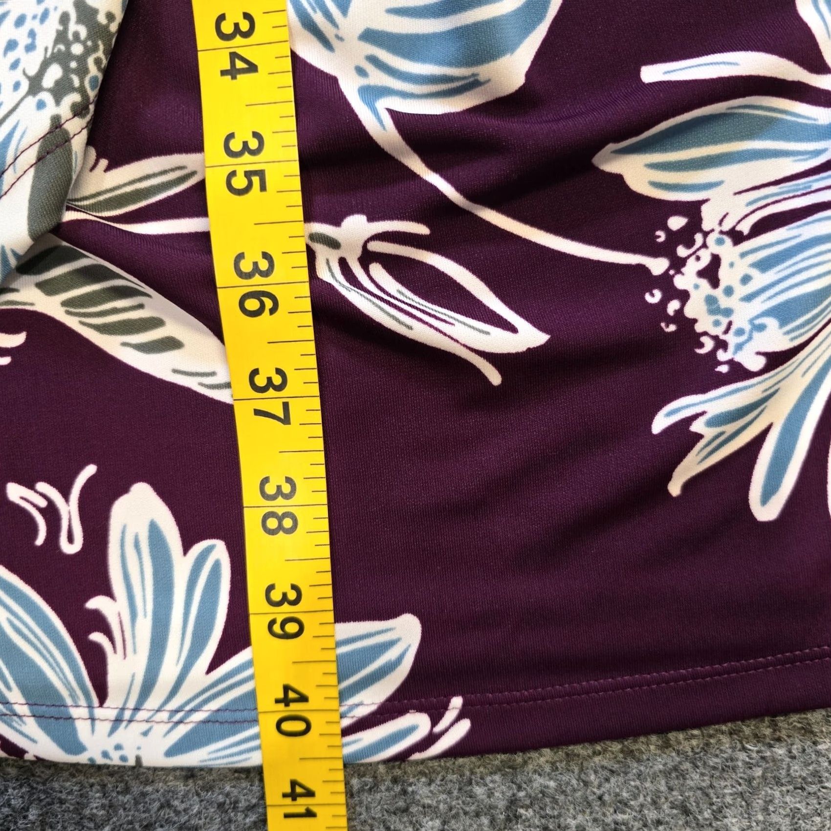 Vintage Lark & Ro Dress Women's 1X Purple Floral Wrap Front Stretch No Iron Knee Length Cap Sleeve V-Neck Career Dress Size XL / US 12-14 / IT 48-50 - 6 Thumbnail