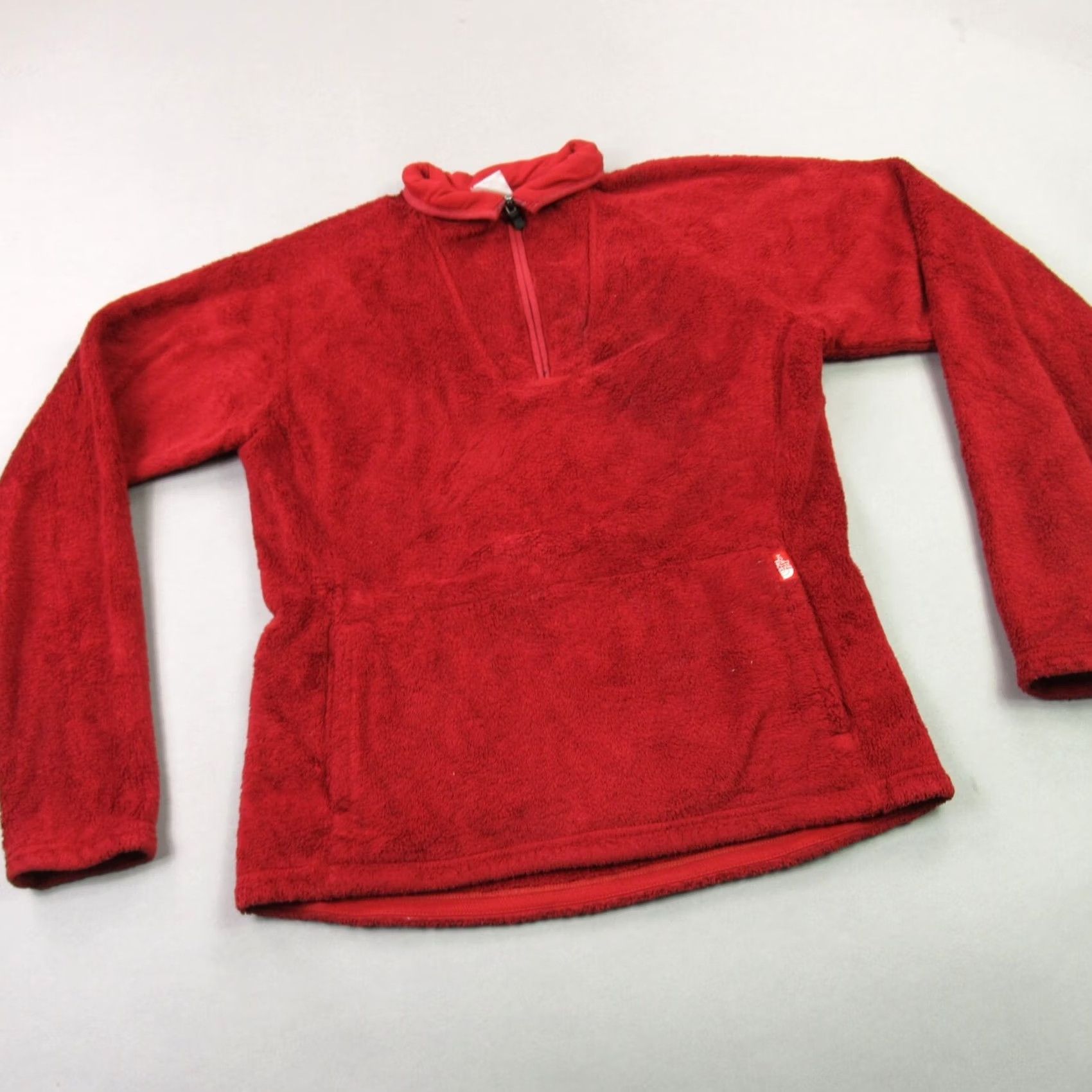The North Face VINTAGE? NORTH FACE Sweater Womens Medium Long Sleeve Red High Neck 1/4 Zip Pullover Size M / US 6-8 / IT 42-44 - 2 Thumbnail