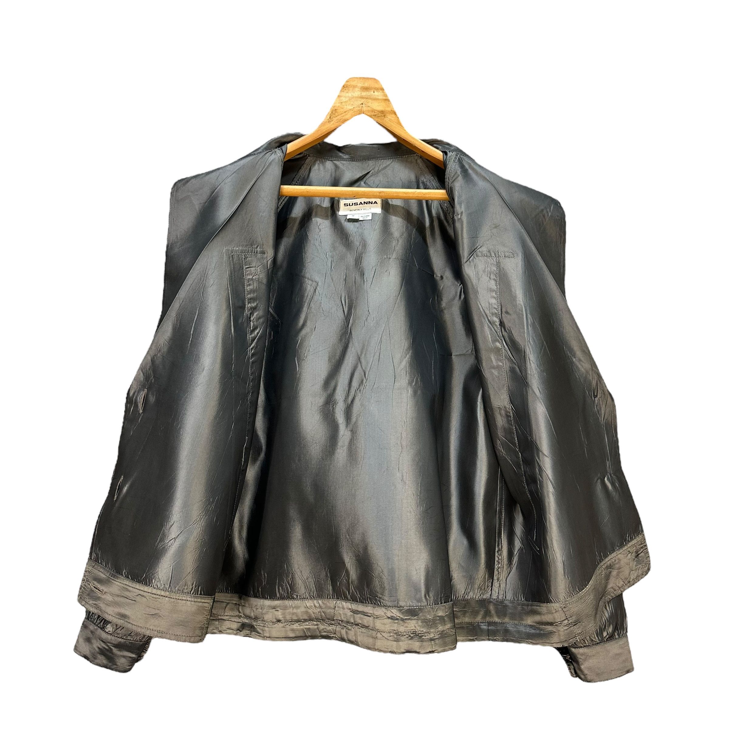 Vintage 90's SUSANNA BEVERLY HILLS Shiny Grey Jacket #A75-1812 Size S / US 4 / IT 40 - 9 Thumbnail