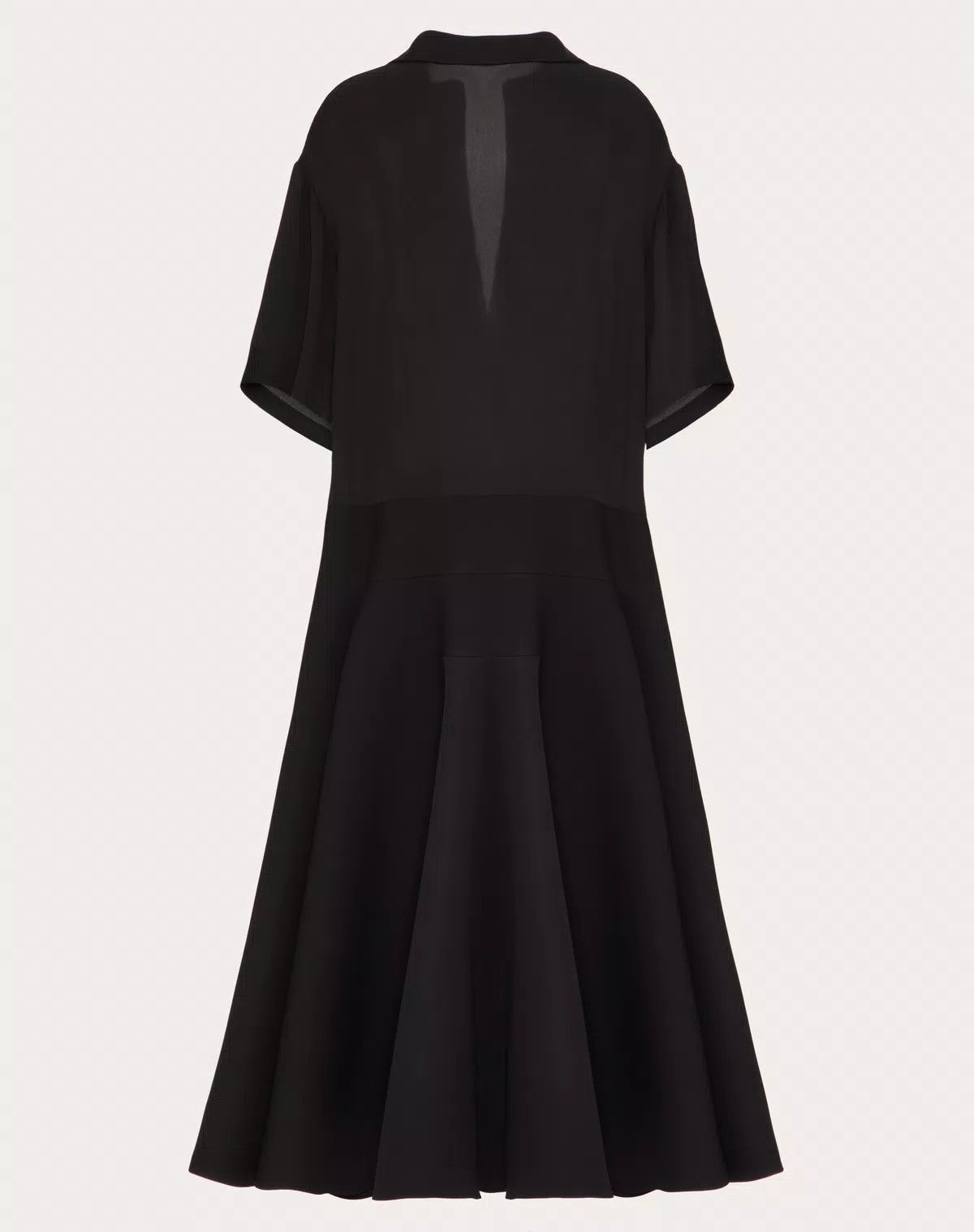 Valentino o1s1wg110426 Georgette Midi Dress in Black Size S / US 4 / IT 40 - 2 Thumbnail