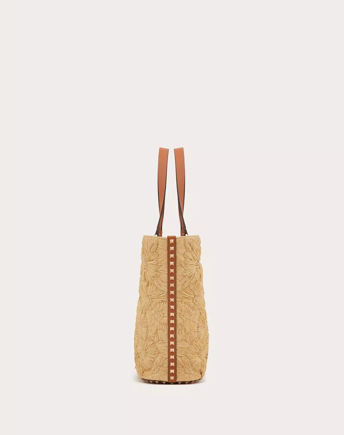 Valentino oc11z0725 Size:OS/ Woven Raffia Shopping Bag in Beige Size ONE SIZE - 4 Thumbnail