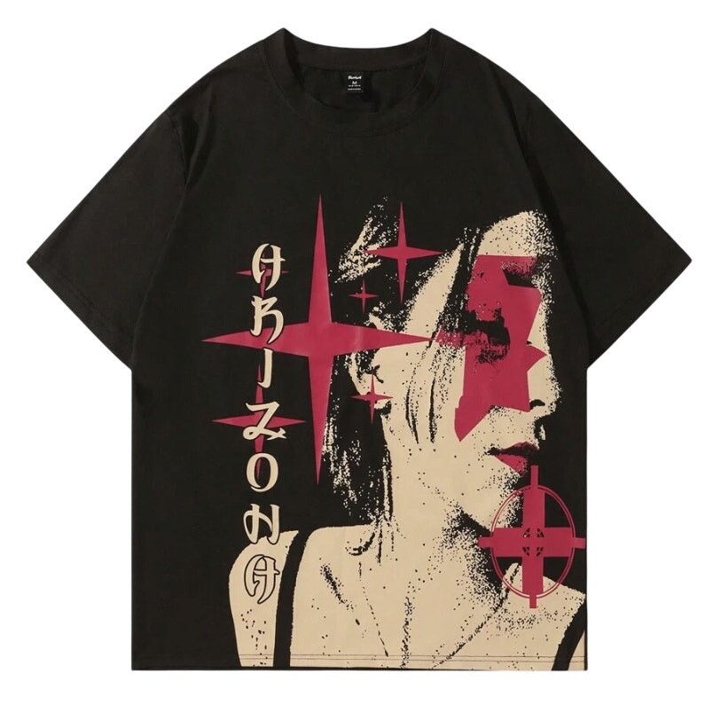 Shein Arizona Silhouette Figure Printed T-Shirt in Black, Size M Size US M / EU 48-50 / 2 - 1 Thumbnail
