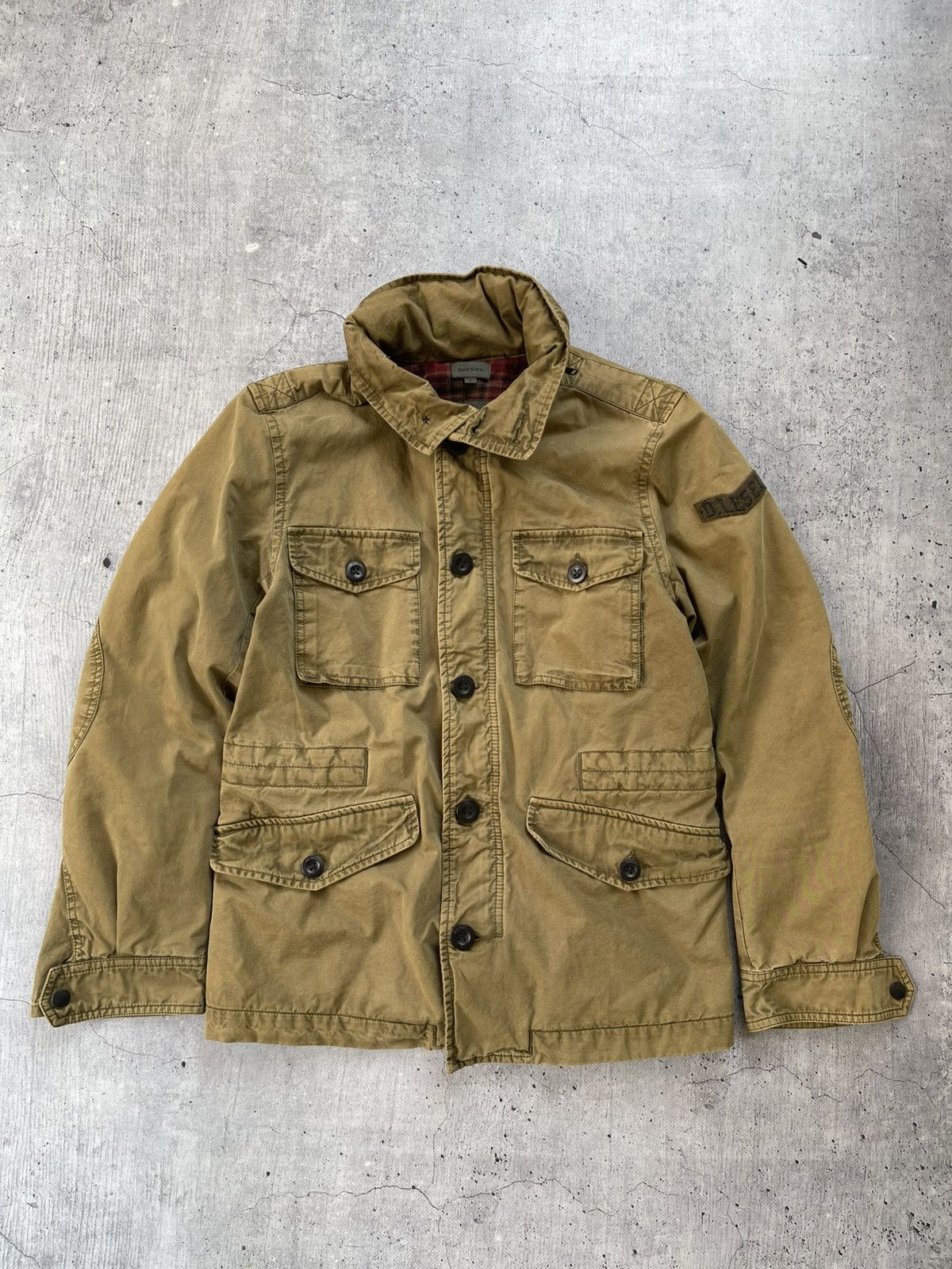 Other Y2K Vintage Diesel Multi-pocket Khaki Faded Jacket Size US S / EU 44-46 / 1 - 11 Thumbnail