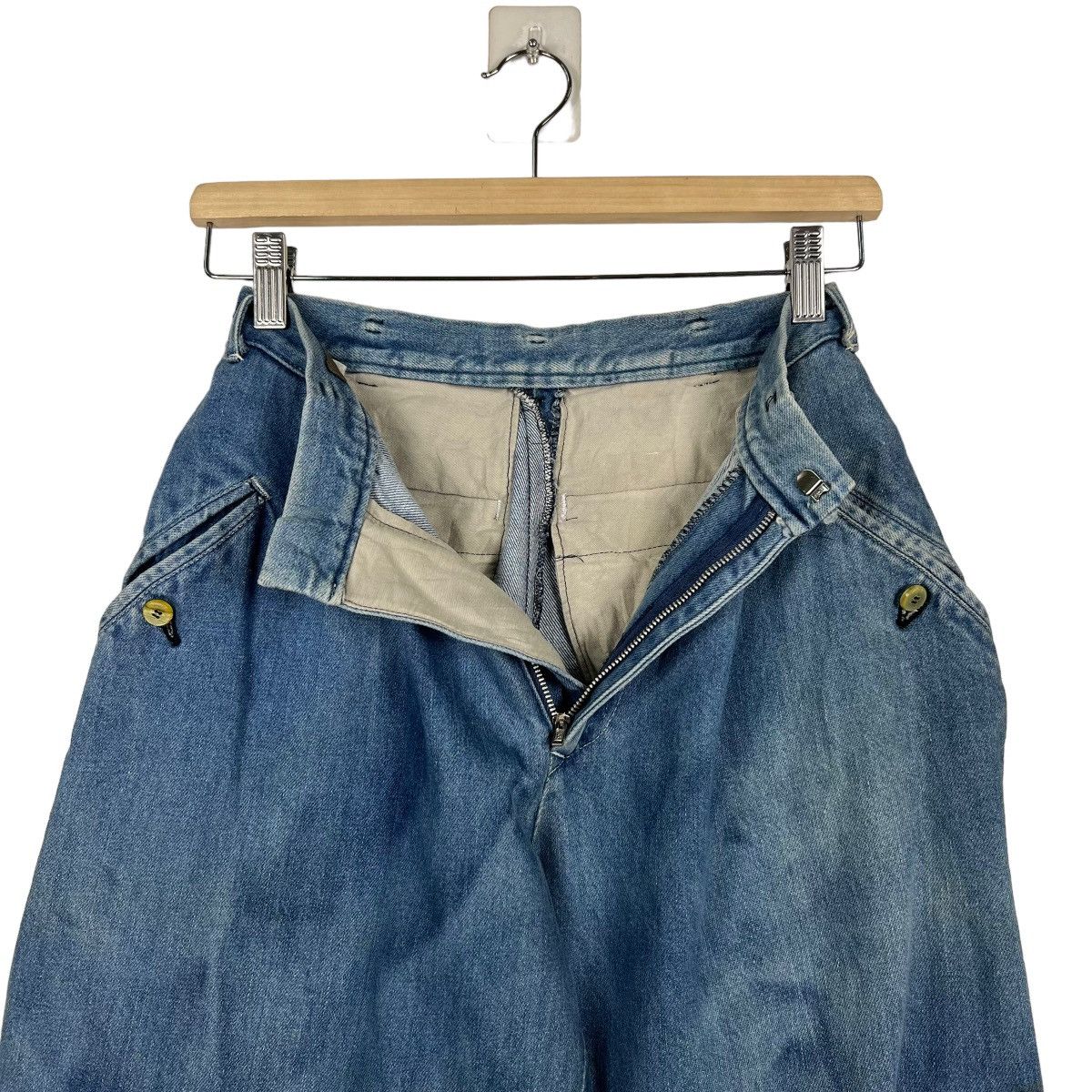 Yohji Yamamoto 🔥 VINTAGE 80s Y's YOHJI YAMAMOTO BAGGY DYED DENIM JEANS Size 26" / US 2 / IT 38 - 10 Thumbnail